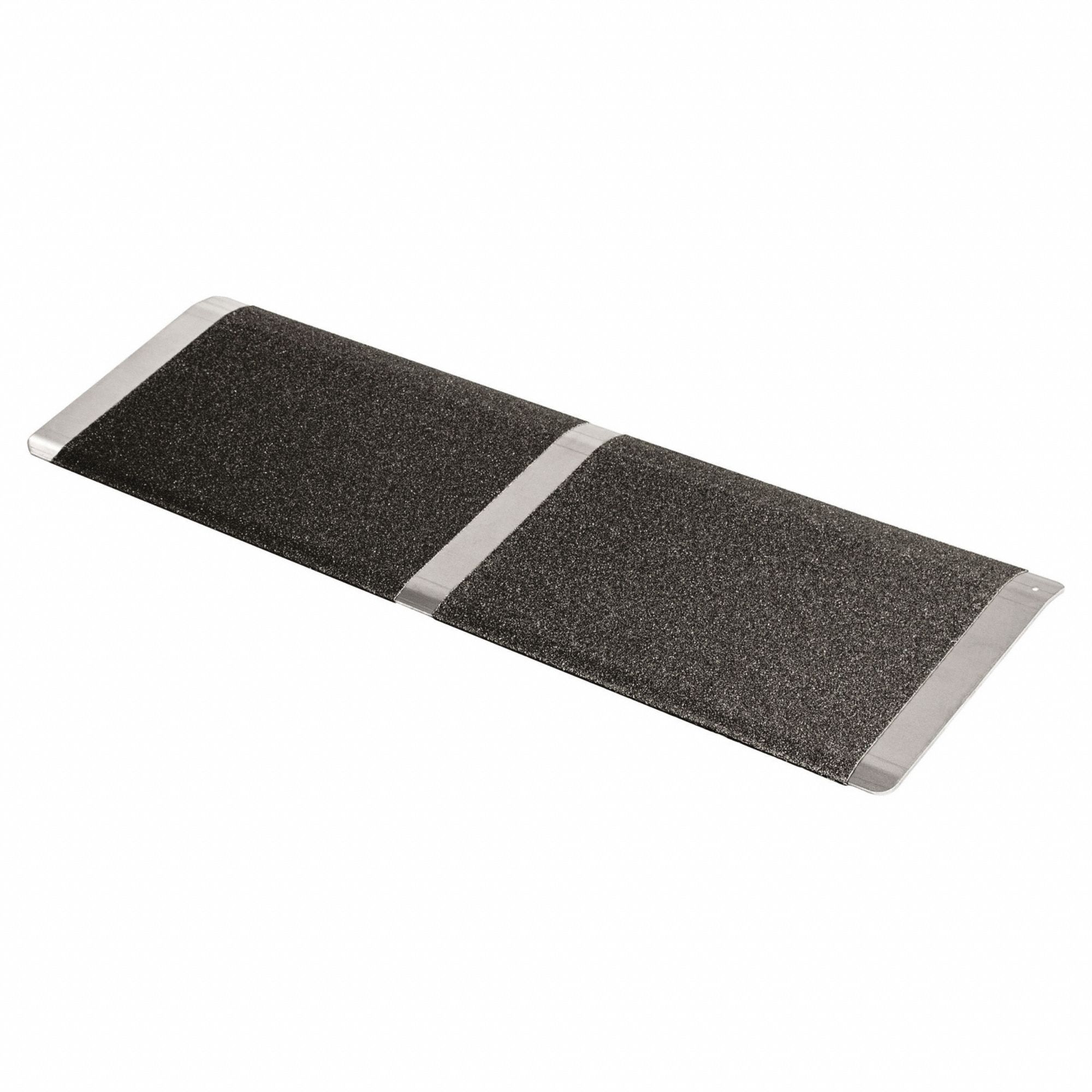 Threshold Ramp: 32 in Usable Wd, Threshold Ramp, 600 lb Max Load Capacity, Aluminum, Black/Silver
