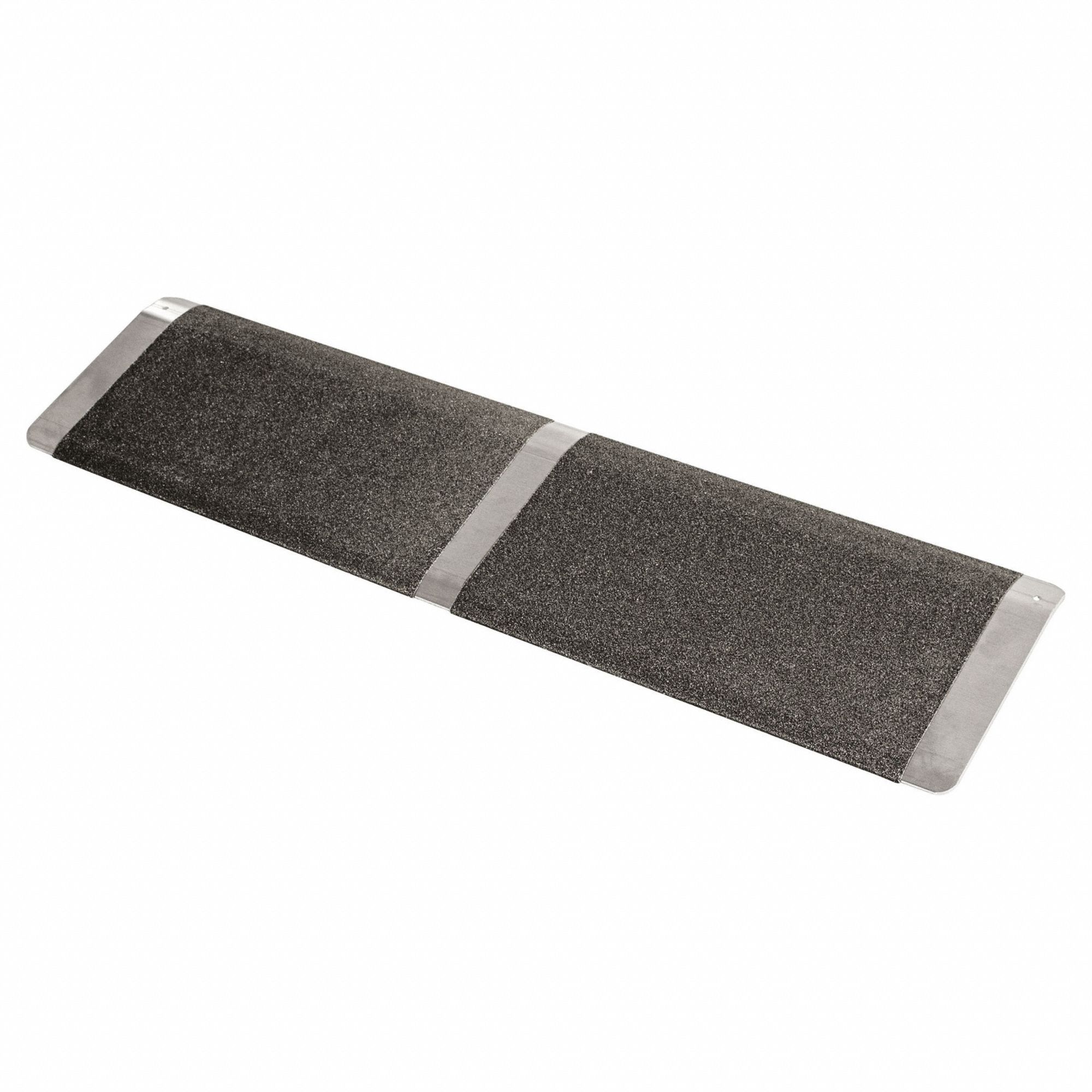 Threshold Ramp: 32 in Usable Wd, Threshold Ramp, 600 lb Max Load Capacity, Aluminum, Black/Silver