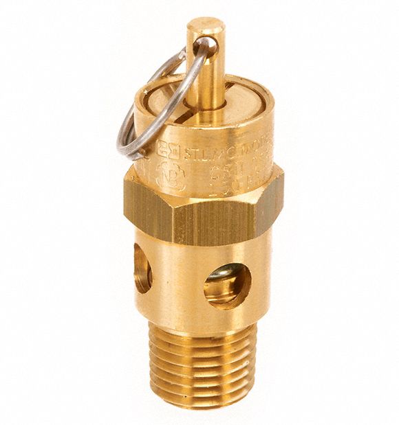 Air Safety Valve: Soft Seat, 1/4 in (M)NPT Inlet (In.), 50 psi Preset Setting (PSI)