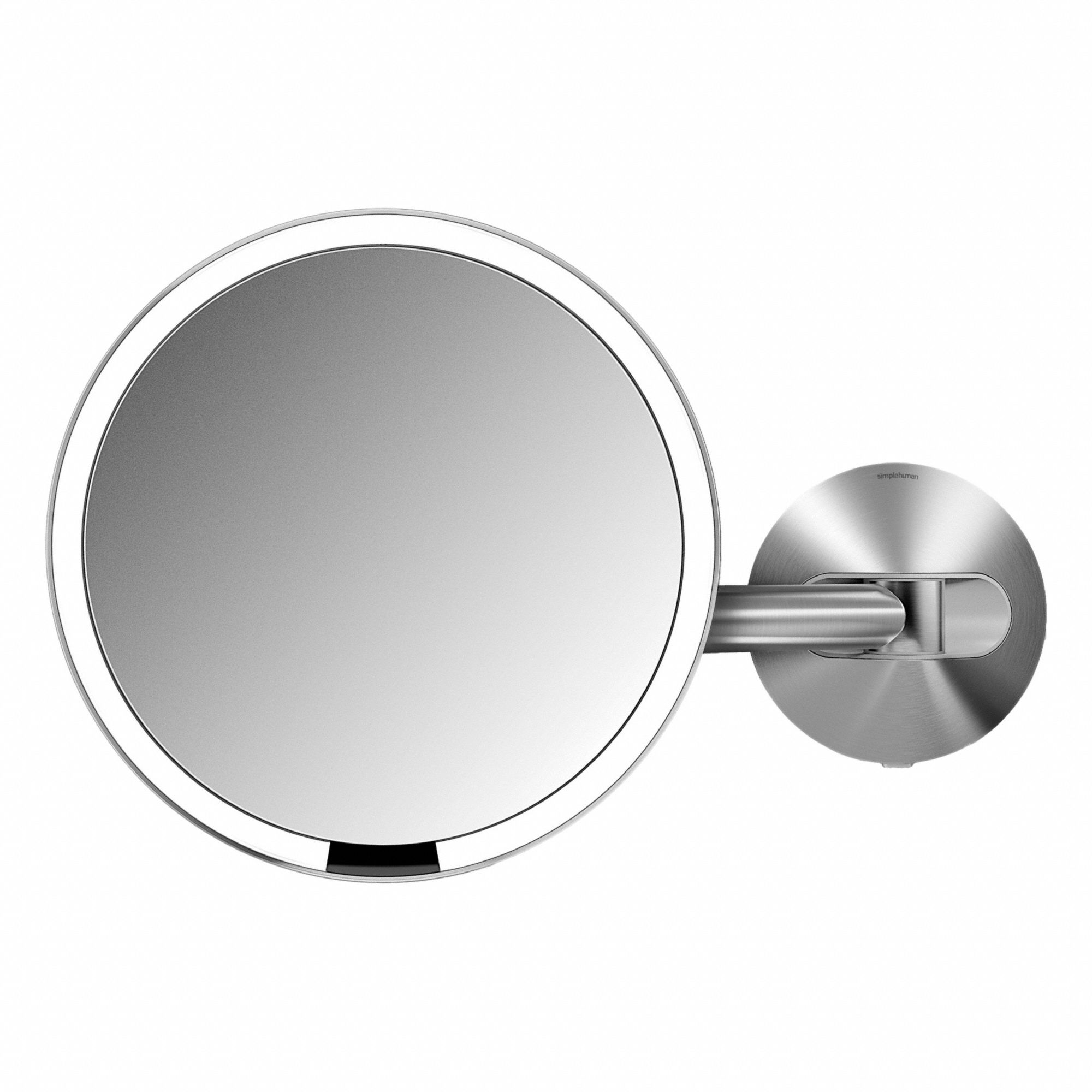 Makeup Mirror: Round, Wall, Glass, Electric Hardwired, With Frame, Lighted, LED, 5X