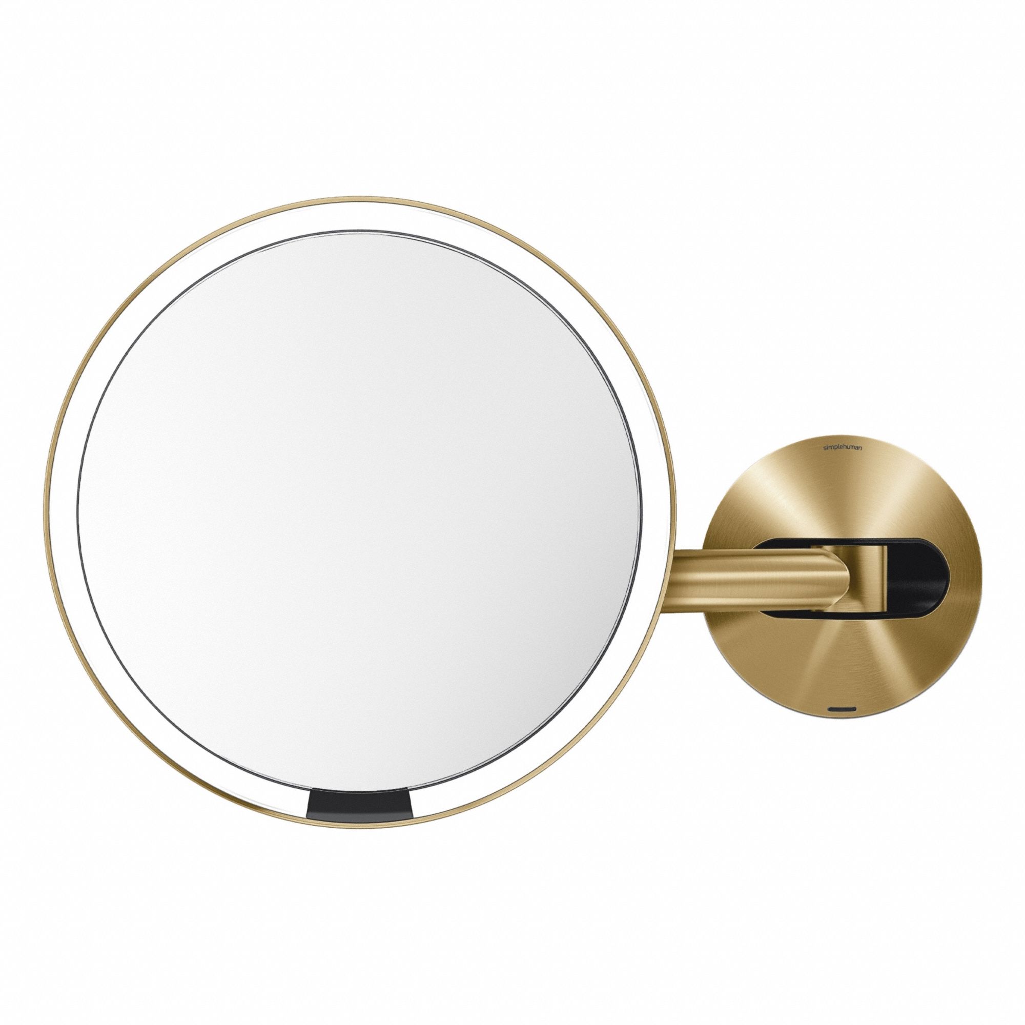 Makeup Mirror: Round, Wall, Glass, Electric Hardwired, With Frame, Lighted, LED, 5X