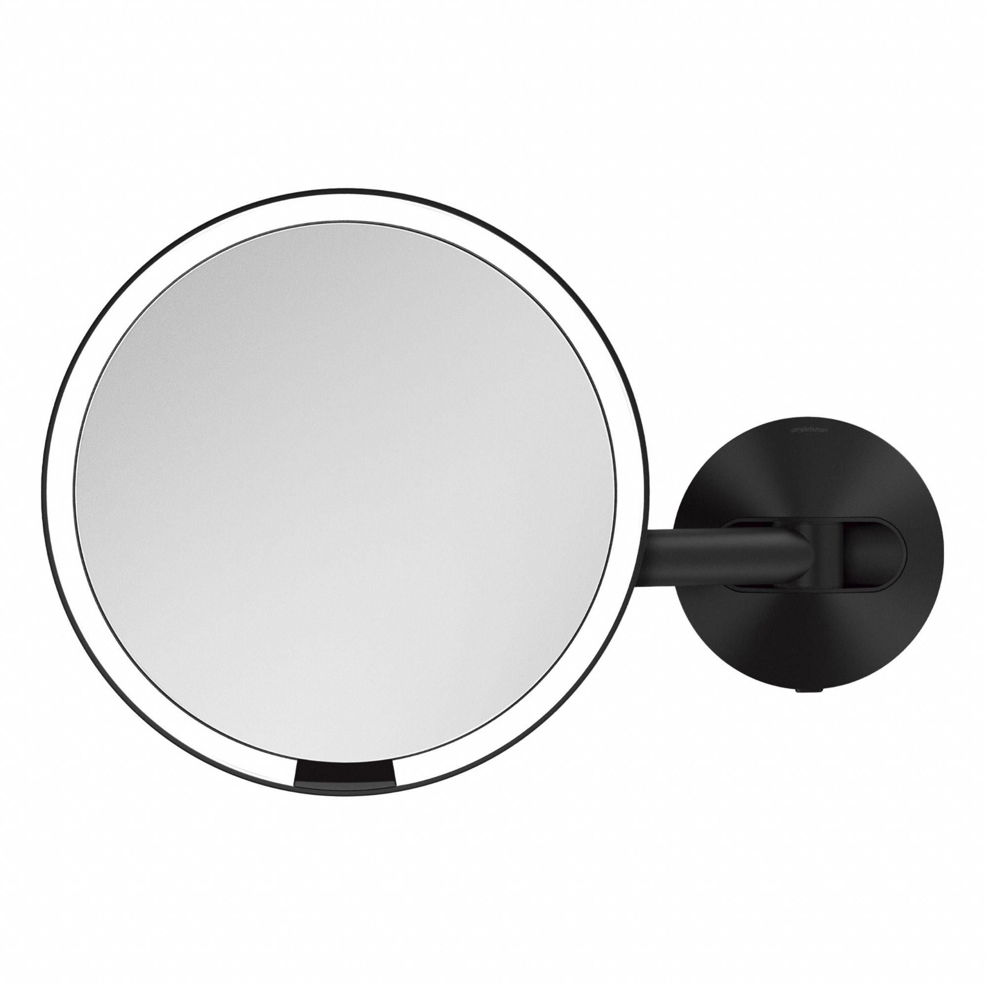 Makeup Mirror: Round, Wall, Glass, Electric Hardwired, With Frame, Lighted, LED, 5X