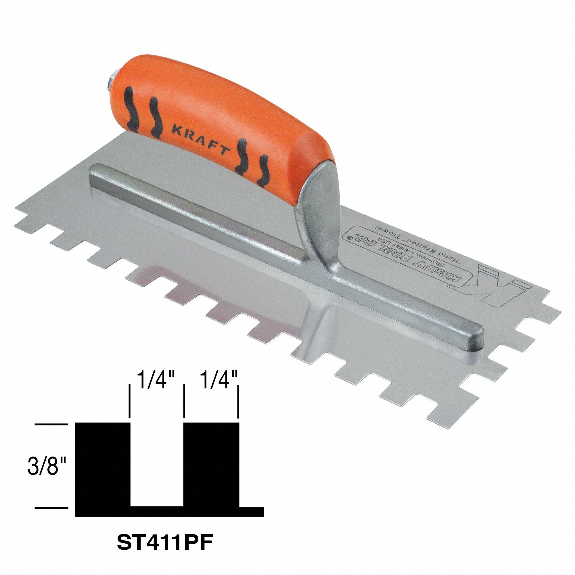 SUPERIOR TILE CUTTER INC. AND TOOLS ST411PF Trowel,11inL,4 1/2inW,Carbon Steel 3