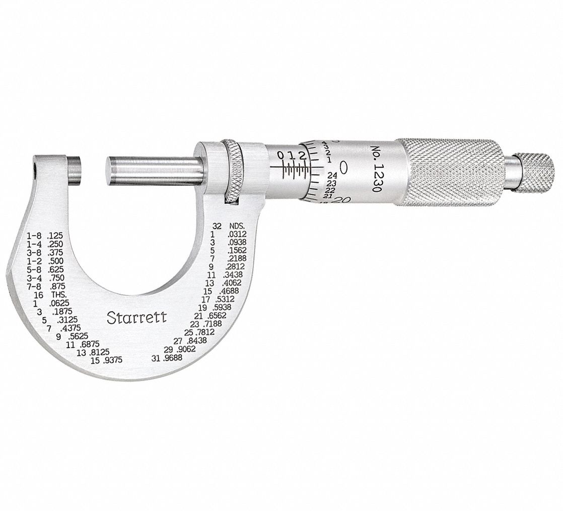 MICROMETER, CARBIDE ANVIL, +/-0.00005 IN ACCURACY, CAL PROP 65