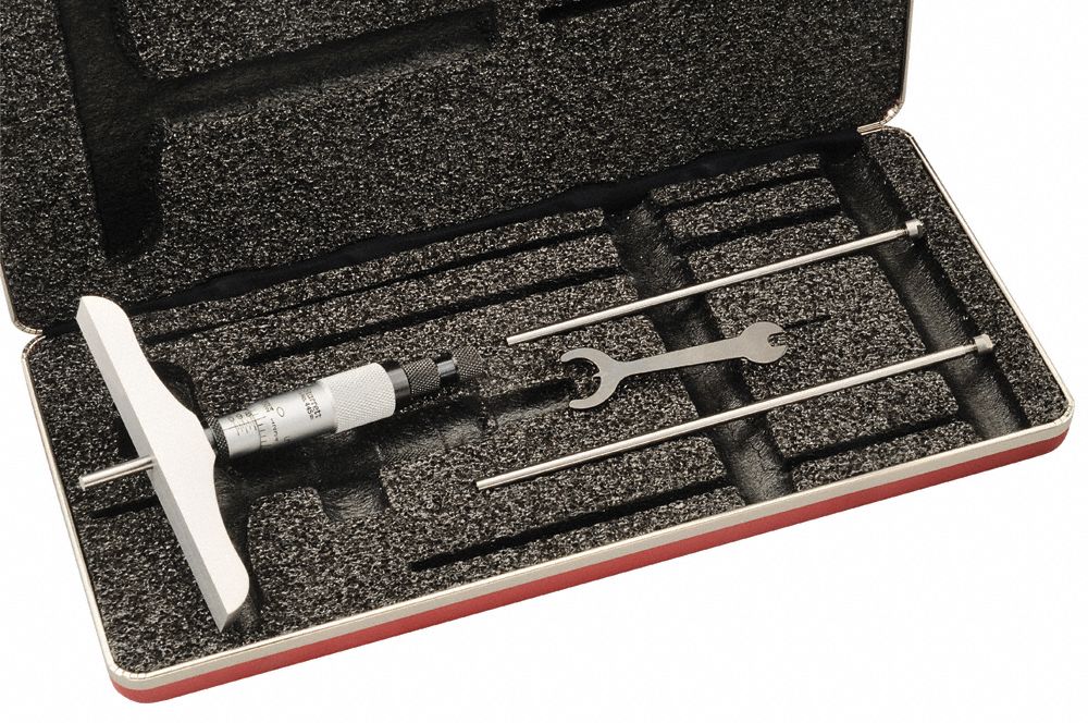 DEPTH MICROMETER, +/-0.0001 IN (MIC HEAD), +/-0.0002 IN (ROD) ACCURACY