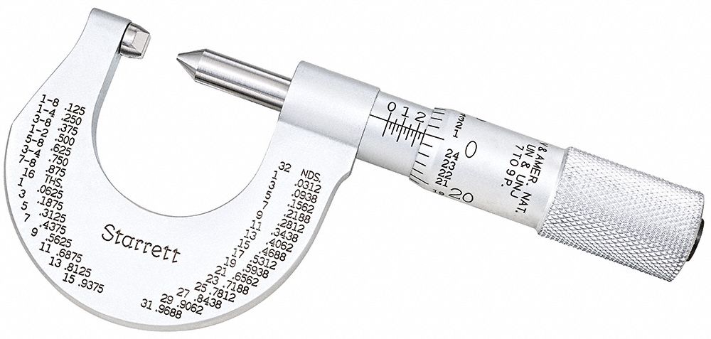 SCREW THREAD MICROMETER METRIC, UNIFIED INCH THREAD , 0 TO1 IN RANGE
