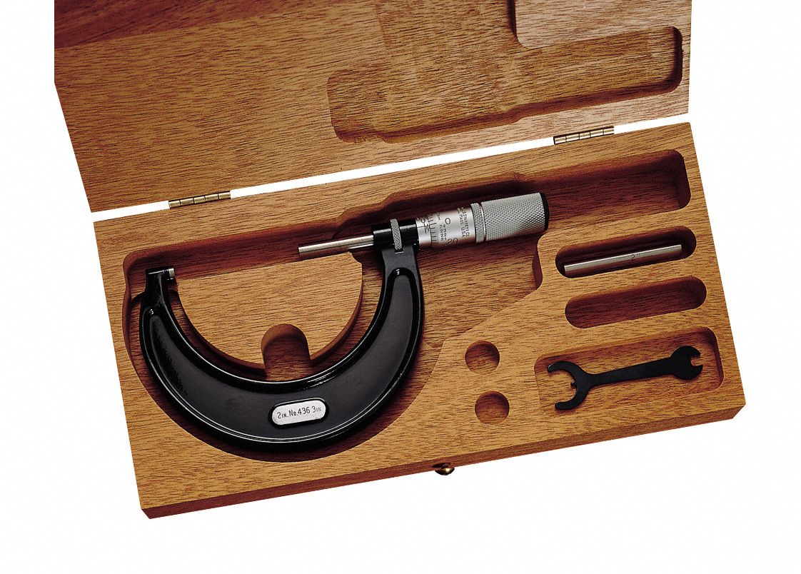 ÉTUI DE MICROMÈTRE, BOIS, 3 PO, POUR STARRETT
