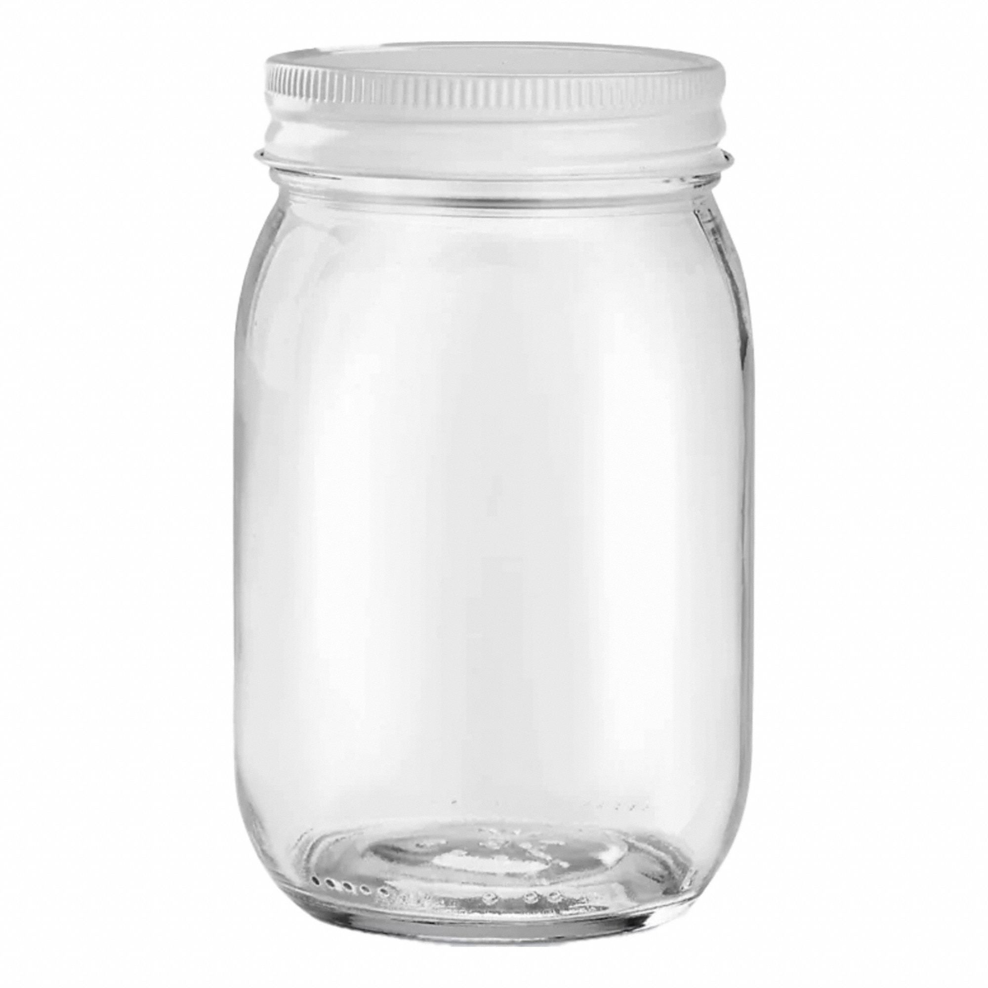 Bottle: Glass, 480 mL Capacity - mL, 16 fl oz Capacity - oz, Clear, Std Wide Mouth, 79 mm Body Dia