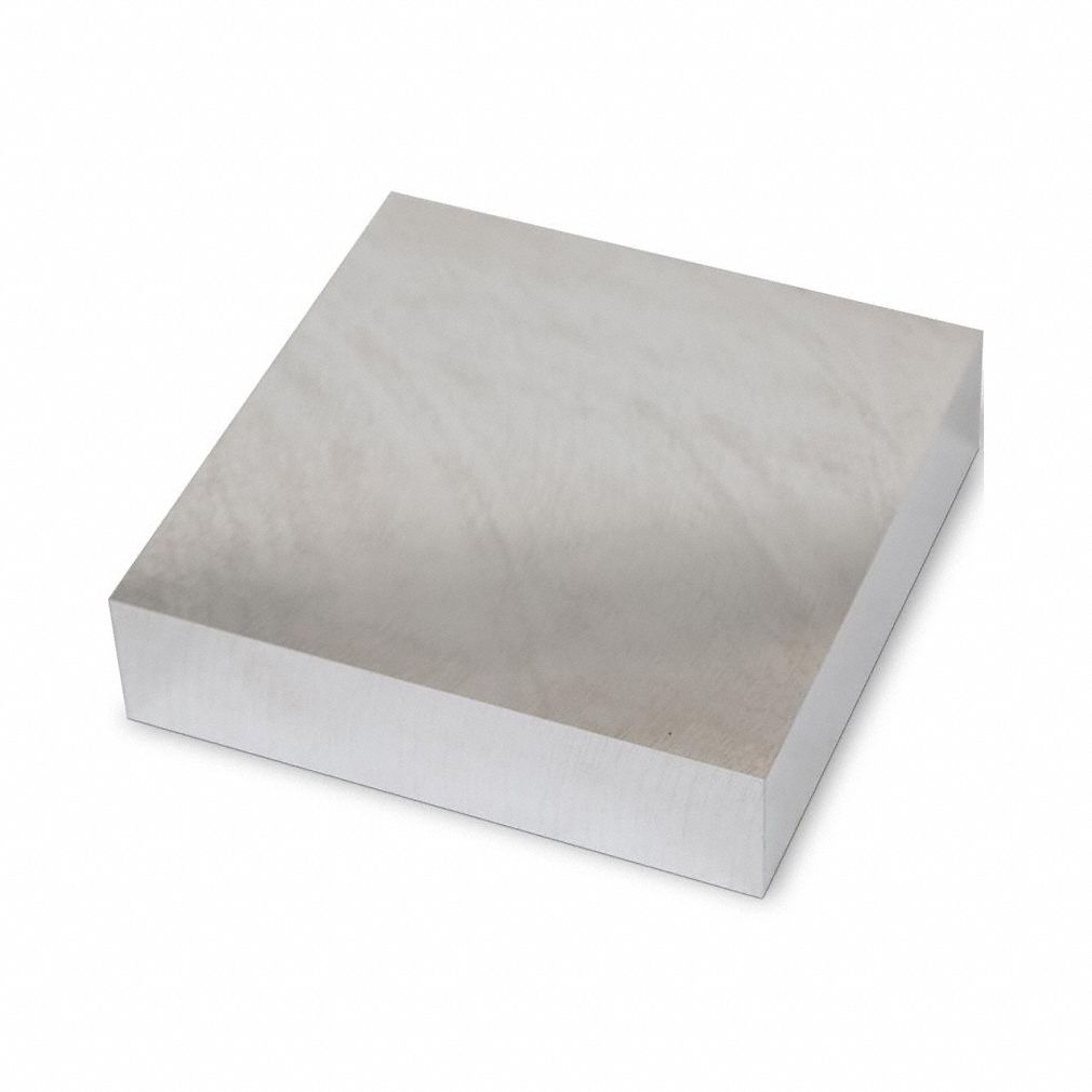 StainlessSteelPrecisionBlank, 2in-L: 304, 0.5 in Thick, 2 in x 2 in Nominal Size (WxL), ±0.002 in