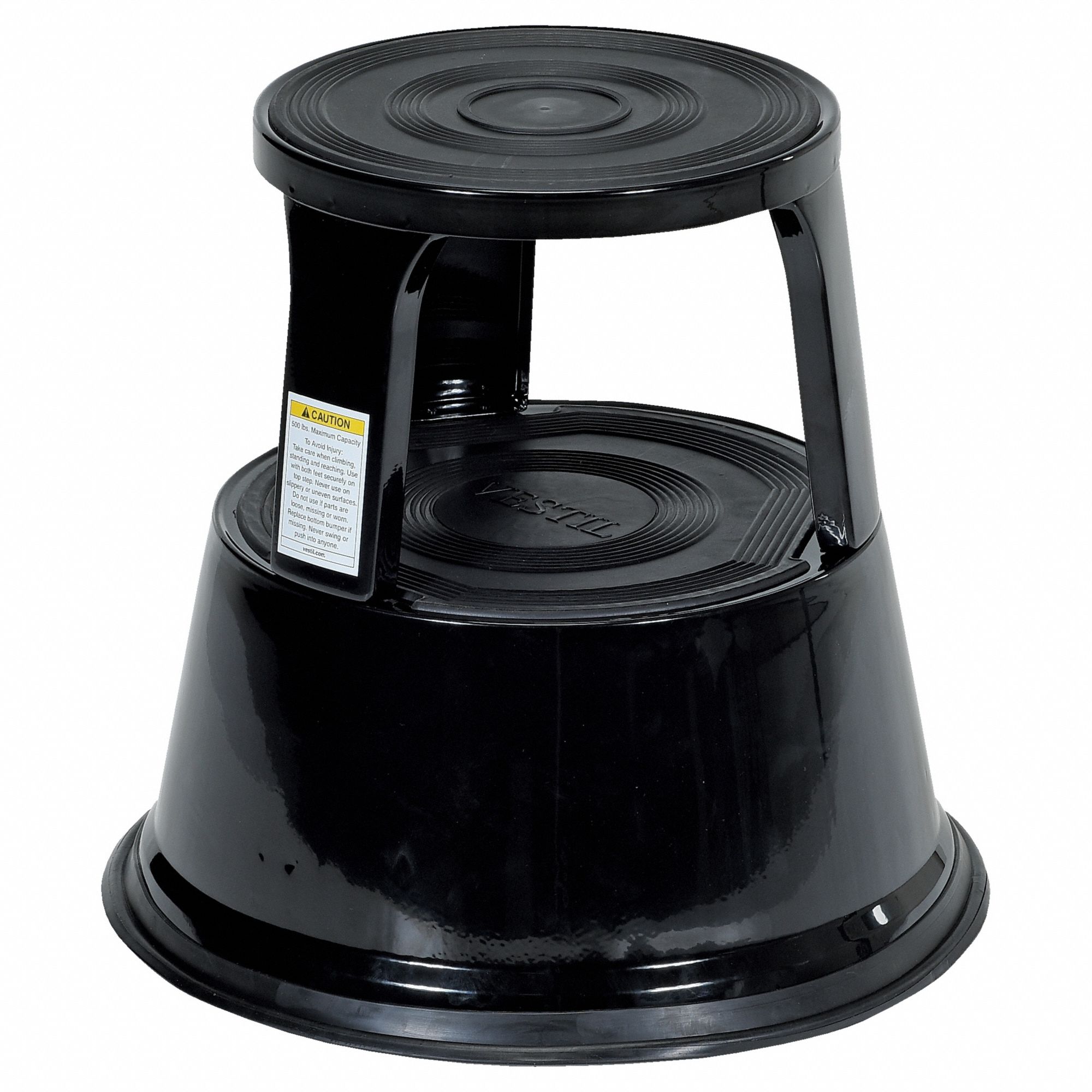 TABOURET MARCHEPIED ROULANT NOIR