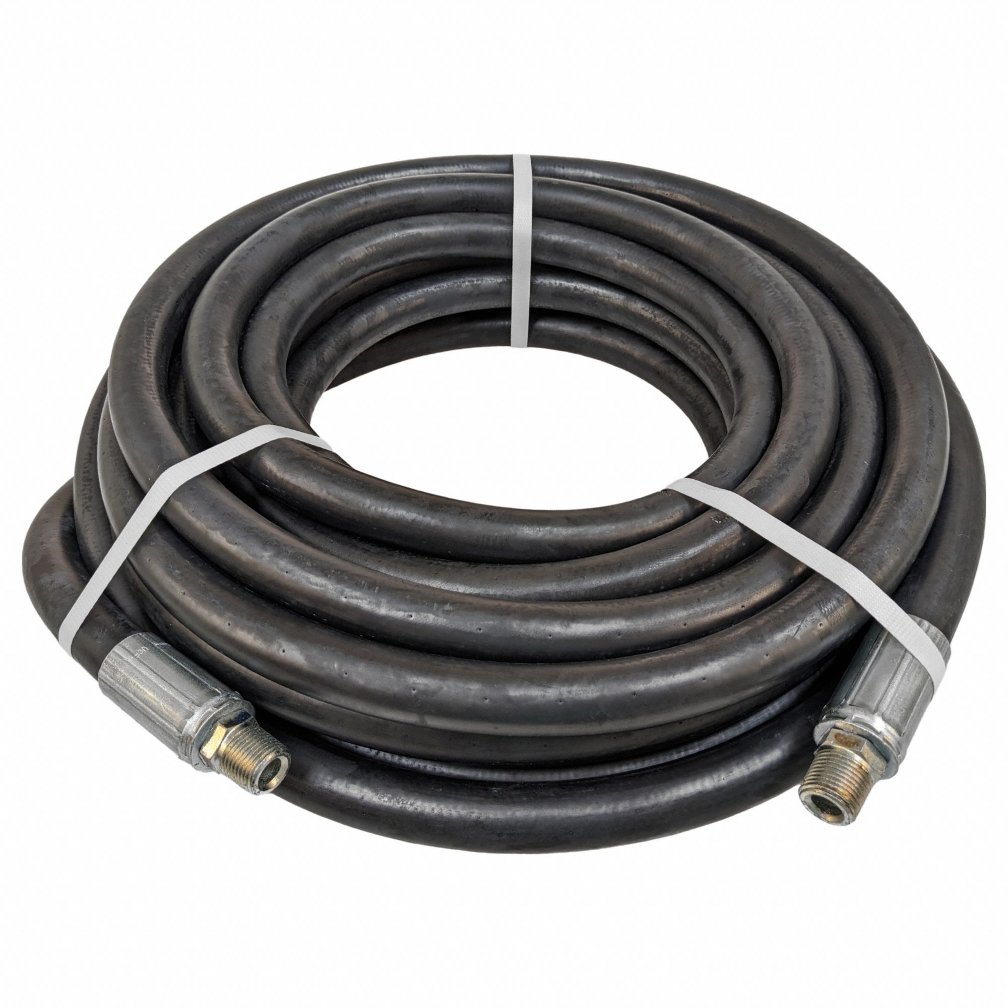 Steam Hose: 1/2 in Hose Inside Dia., 25 ft Hose Lg, 1 1/16 in Hose Outside Dia., Black