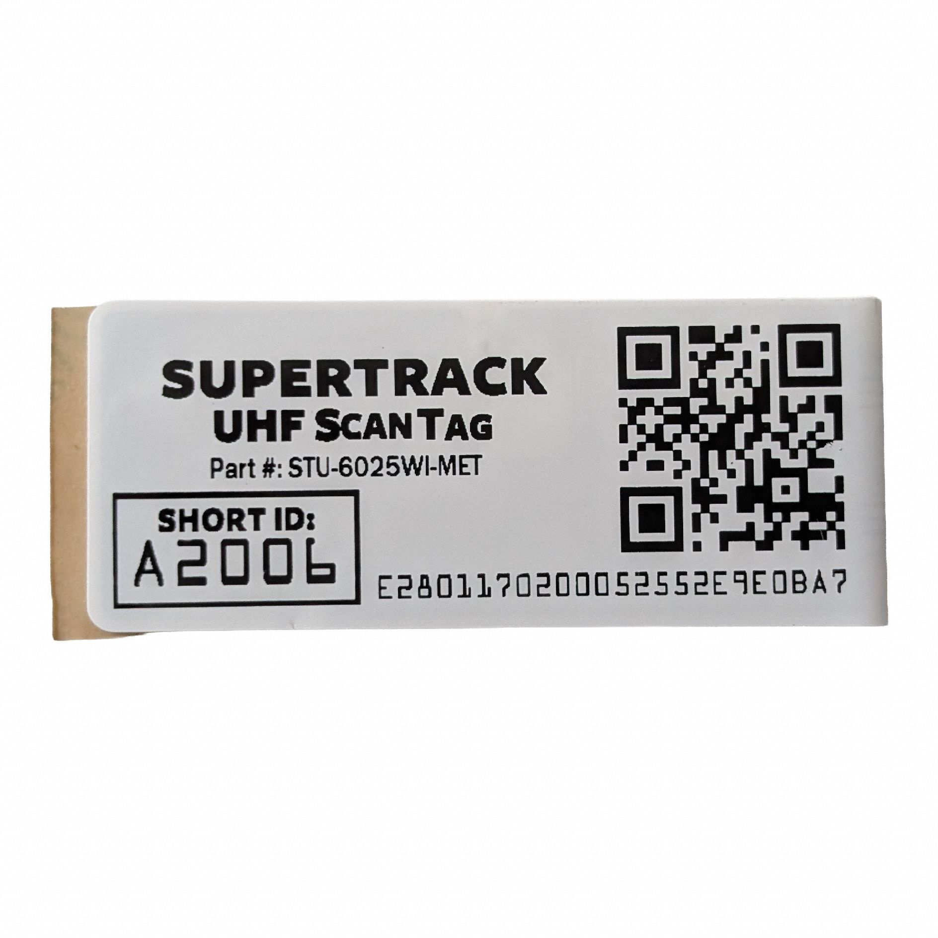 RFID + QR Code Asset Tag: 1 in 2.38 in, Indoor/Outdoor, For All Surfaces, Fixed, 10 PK