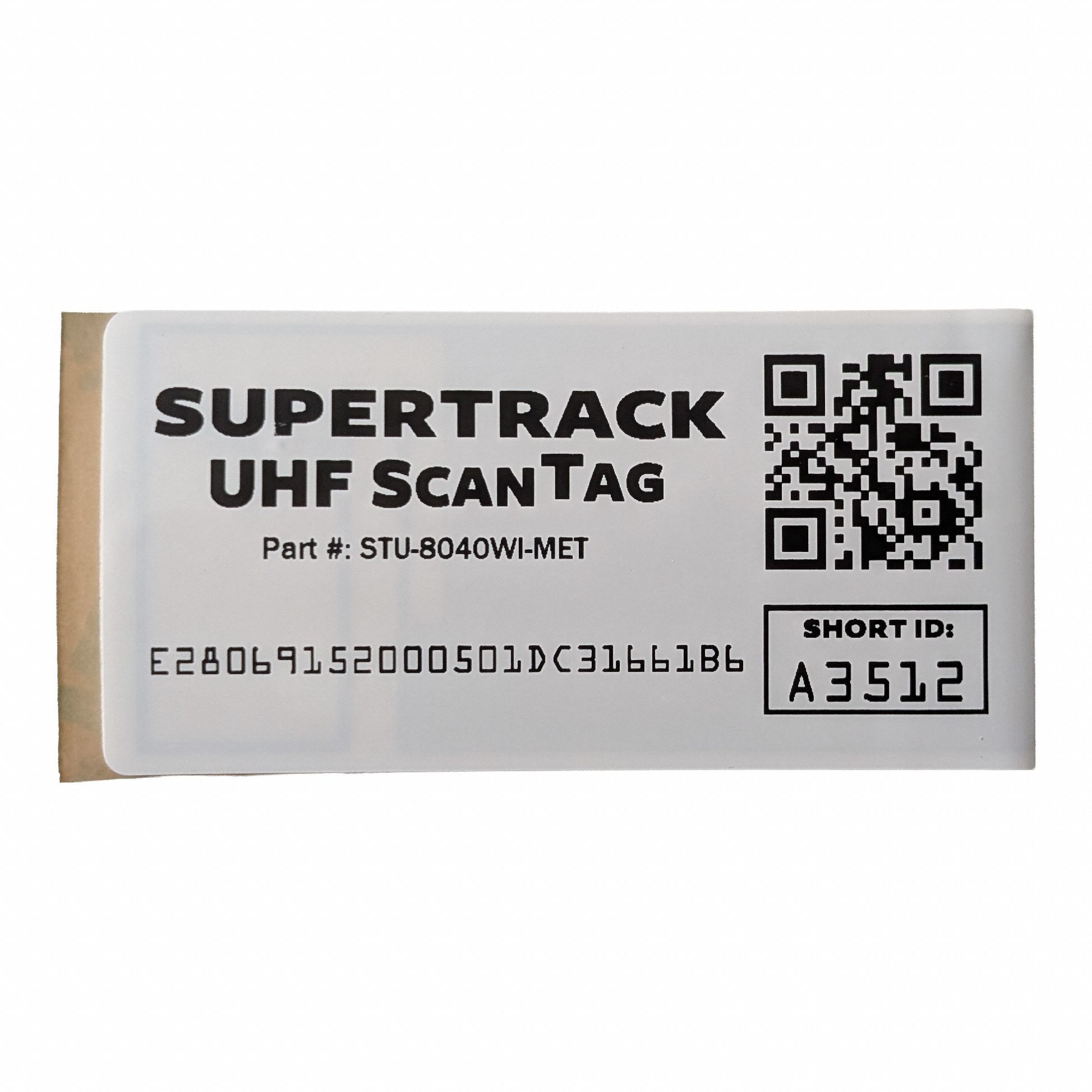 RFID + QR Code Asset Tag: 1.56 in 3.19 in, Indoor/Outdoor, For All Surfaces, 100 PK