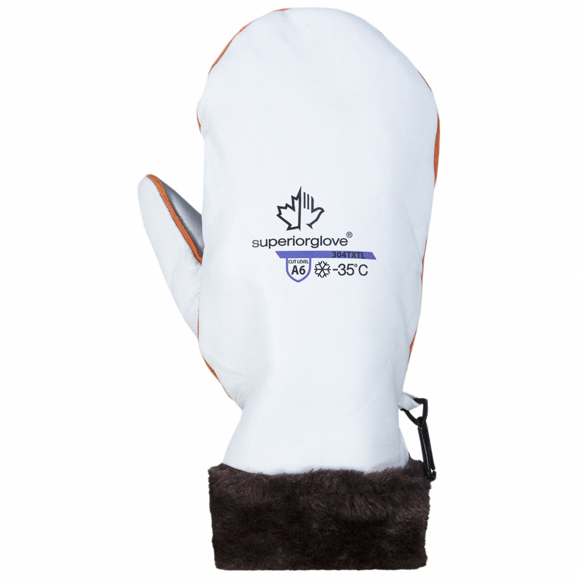ENDURA 304TXTL CUT-RESISTANT GLOVES, WHITE, XL, 10, LEATHER, GOATSKIN, SAFETY CUFF