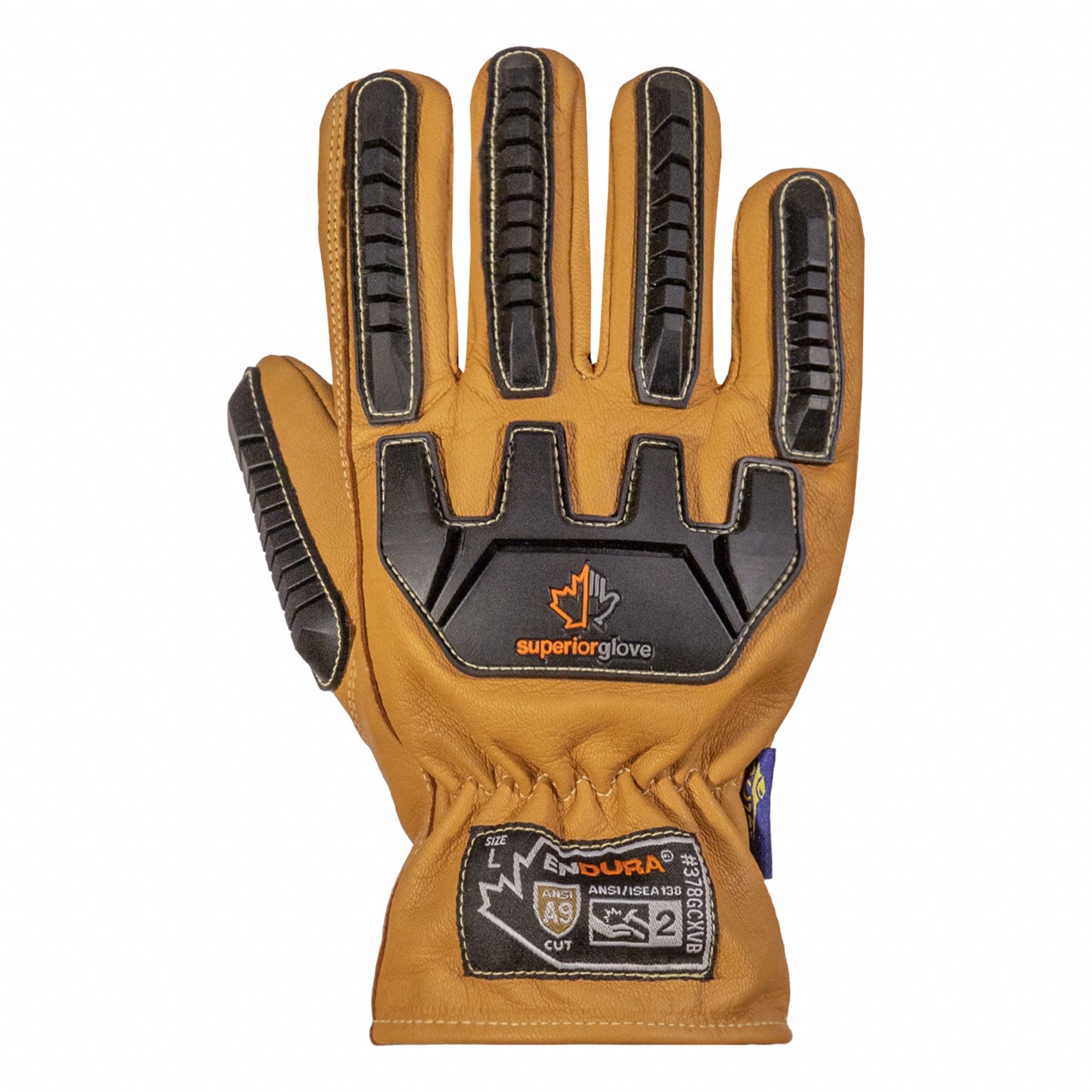 WORK/DRIVERS GLOVES, XL (10), GOATSKIN LEATHER, KEVLAR, ANSI IMPACT LEVEL 2