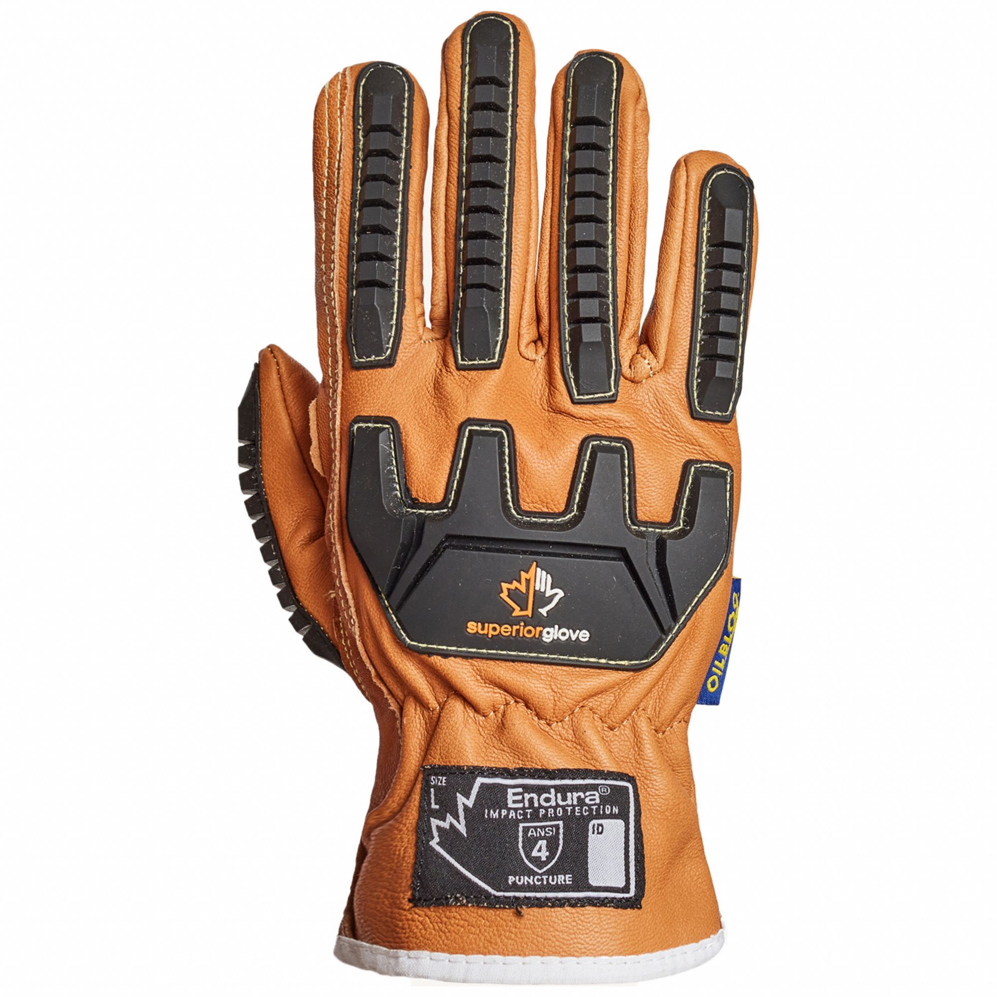 GLOVES, IMPACT-RESIST, ANTI-VIBRATION, FULL FINGER, XXL/11, TAN, GOATSKIN/TPR