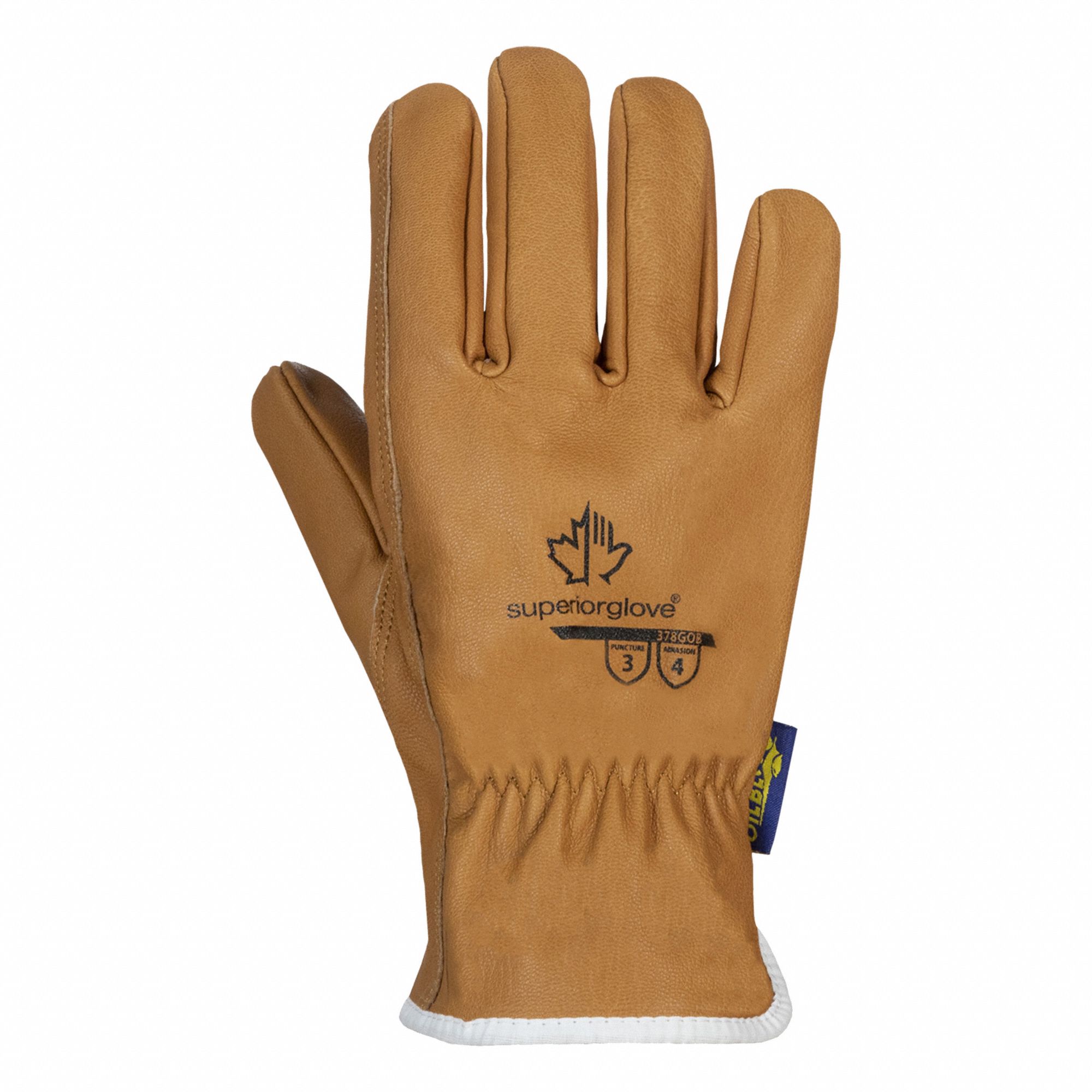 SUPERIOR GLOVE LEATHER GLOVES, L (9), PREMIUM GOATSKIN, FULL FINGER,  UNLINED, BROWN - Leather General Purpose Gloves & Mitts - SUG378GOB-L