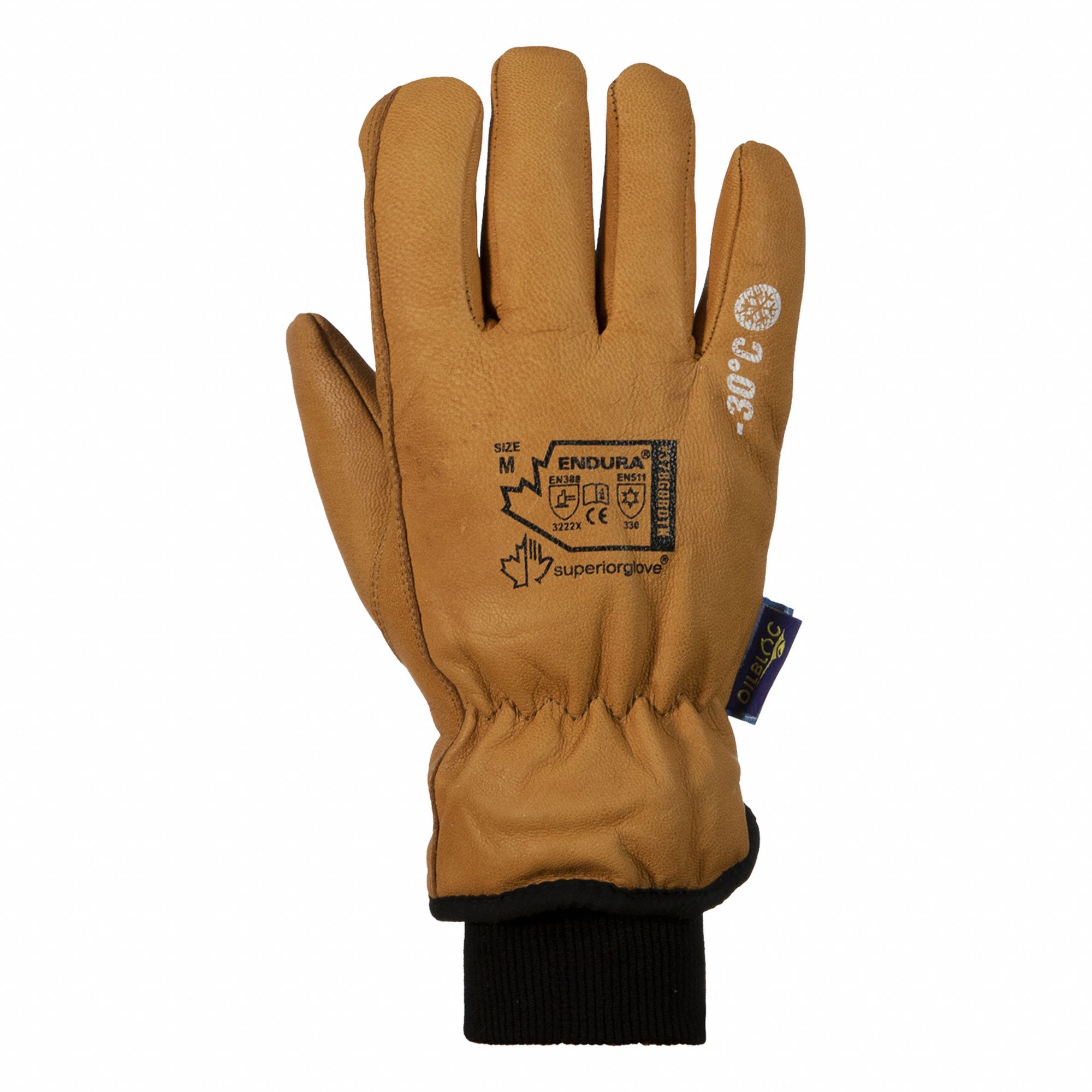 ENDURA 378GOBDTK GLOVES, XS, LEATHER, GOATSKIN, KNIT CUFF