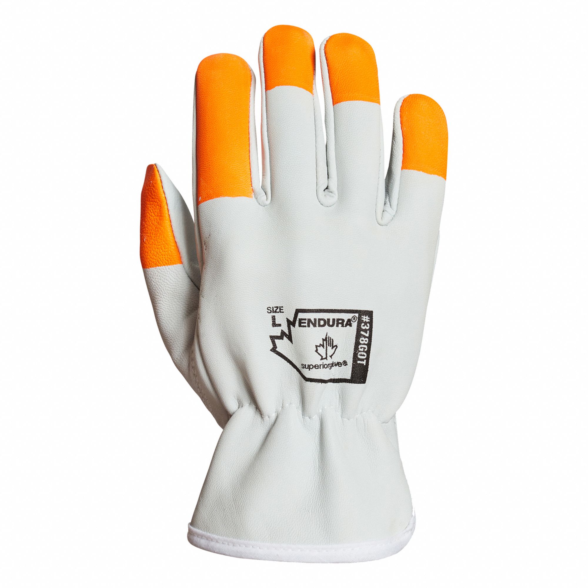GANTS EN CUIR,TG(10),PEAU DE CHÈVRE,DOIGT COMPLET,MANCHETTE DE SÉCURITÉ,SANS DOUBLURE,12PQT