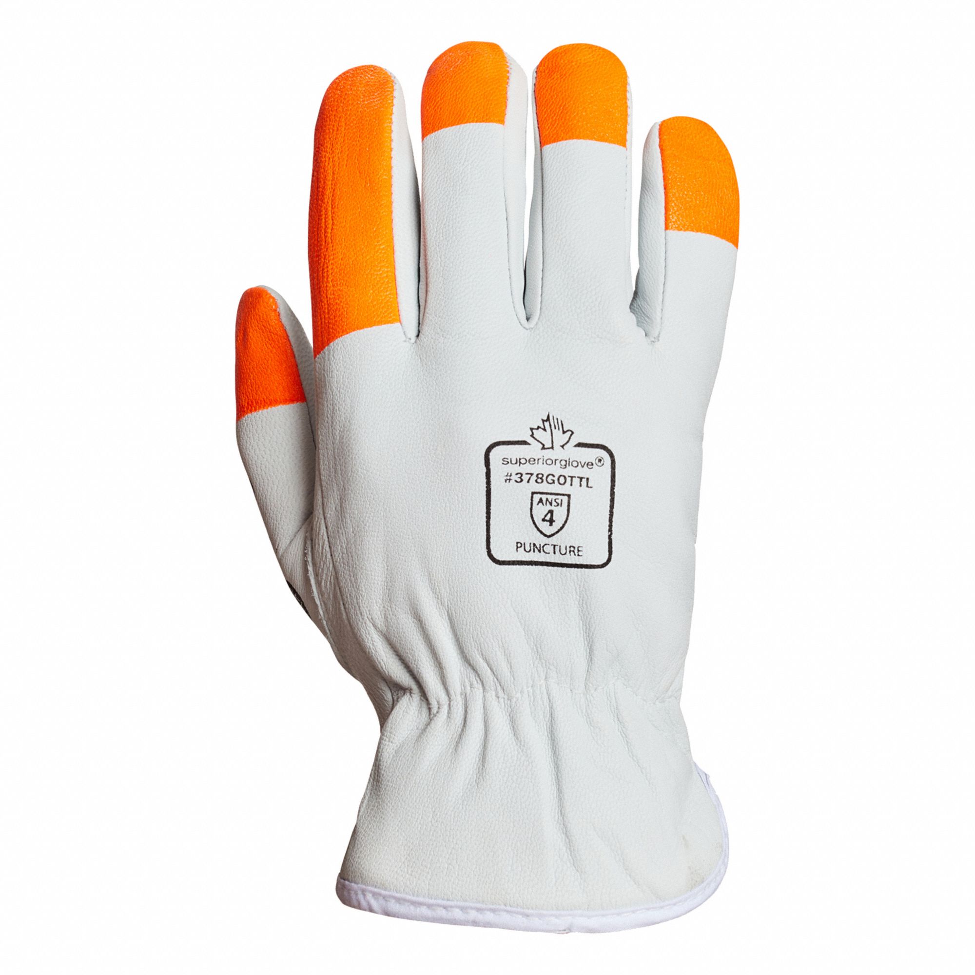 ENDURA 378GOTTL DRIVER GLOVES, WHITE, XL, LEATHER, GOATSKIN, SAFETY CUFF