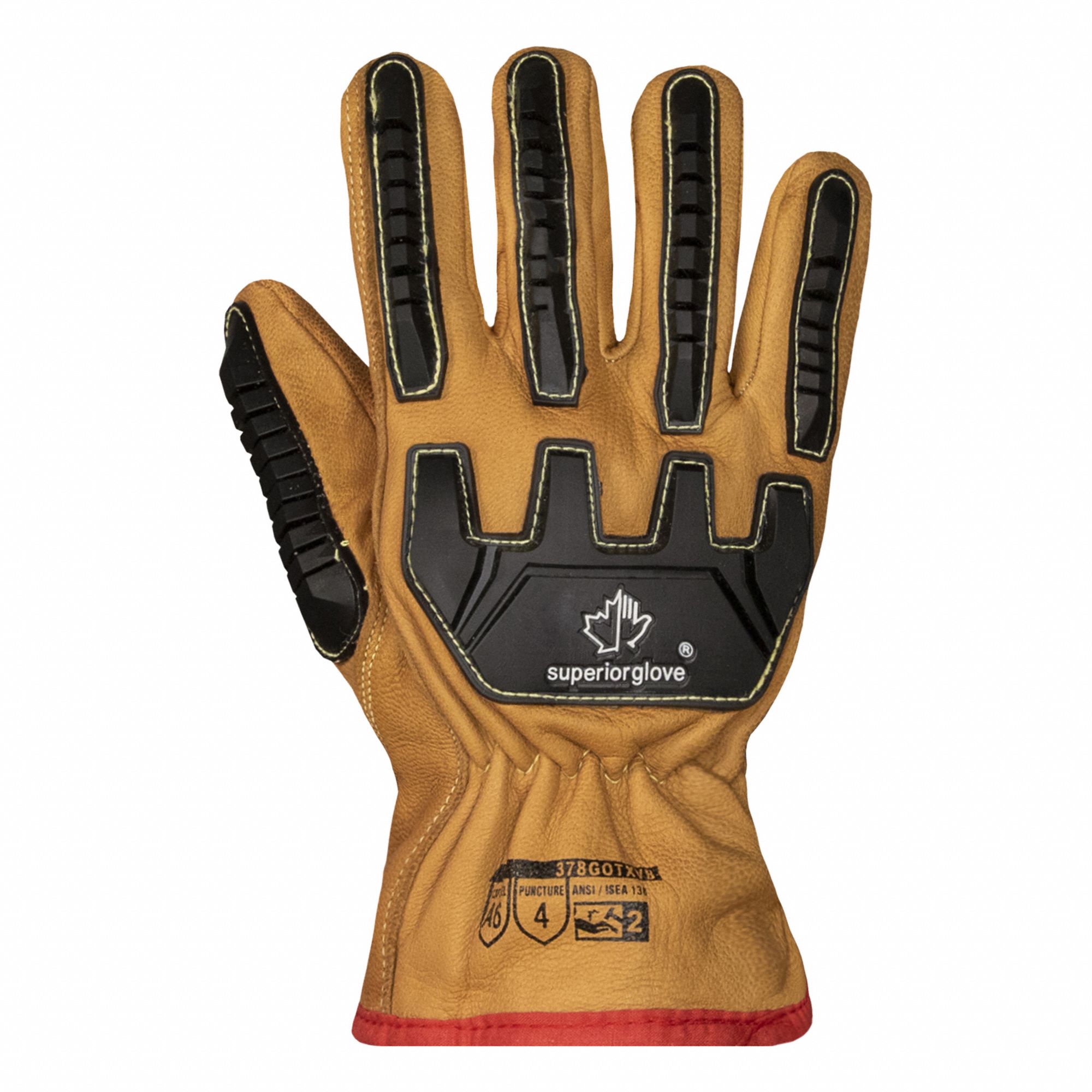 LEATHER GLOVES,FULL FINGER,2XL SIZE,PR
