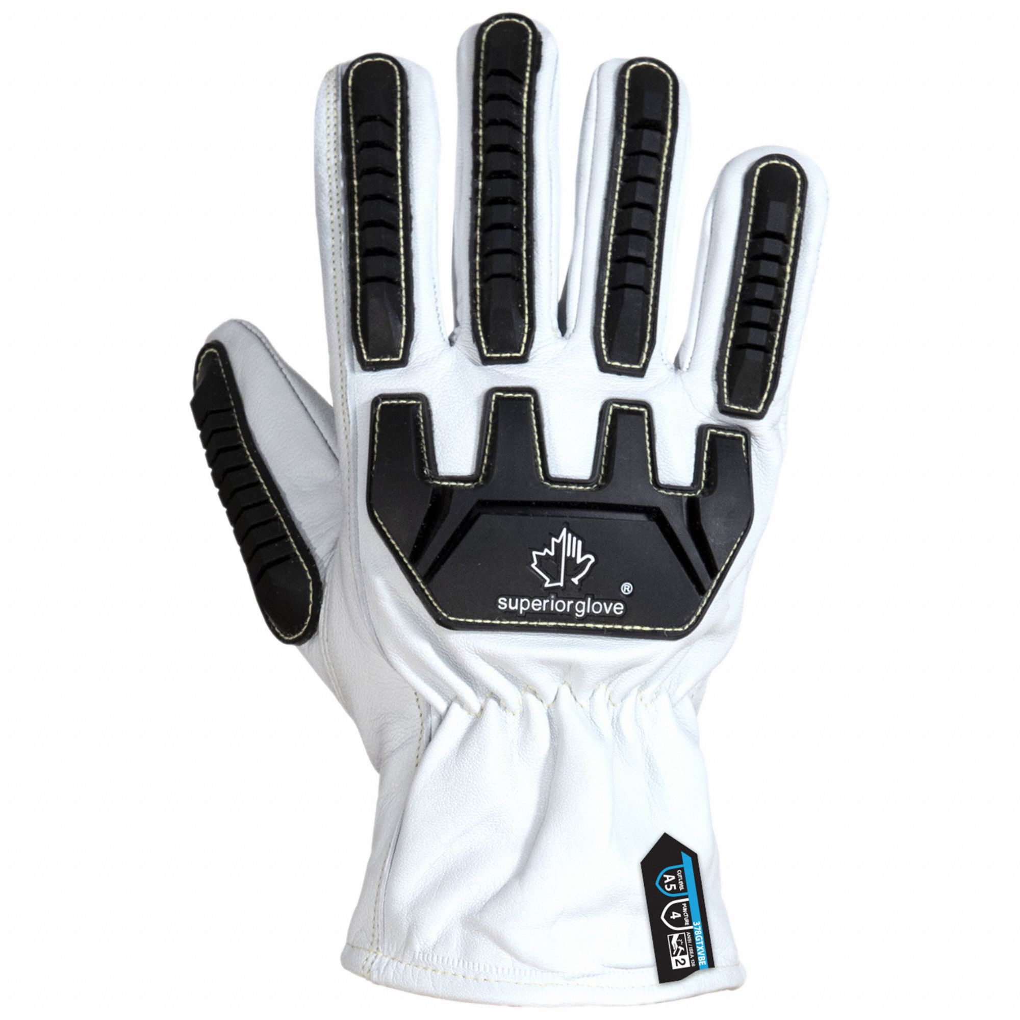 ENDURA 378GTXVBE CUT-RESISTANT GLOVES, BLACK, WHITE, XL, GOAT LEATHER