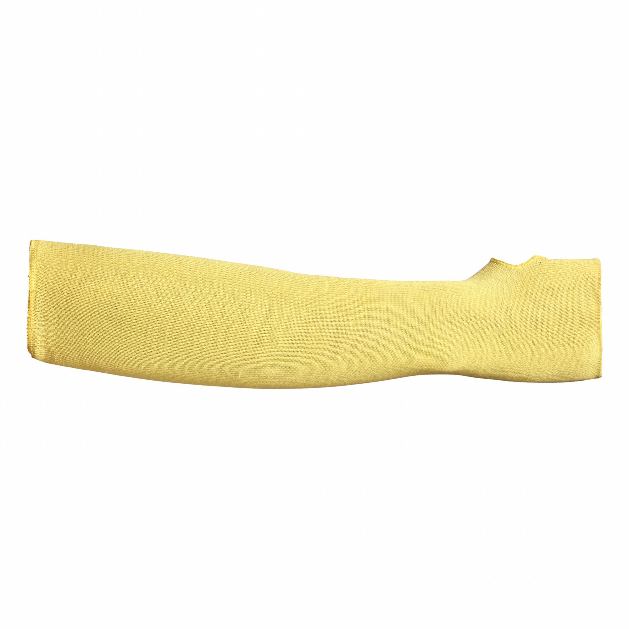CONTENDER KAWC CUT-RESISTANT SLEEVE, YLW, L, SOFT KNIT, 10 IN, ANSI A3 CUT