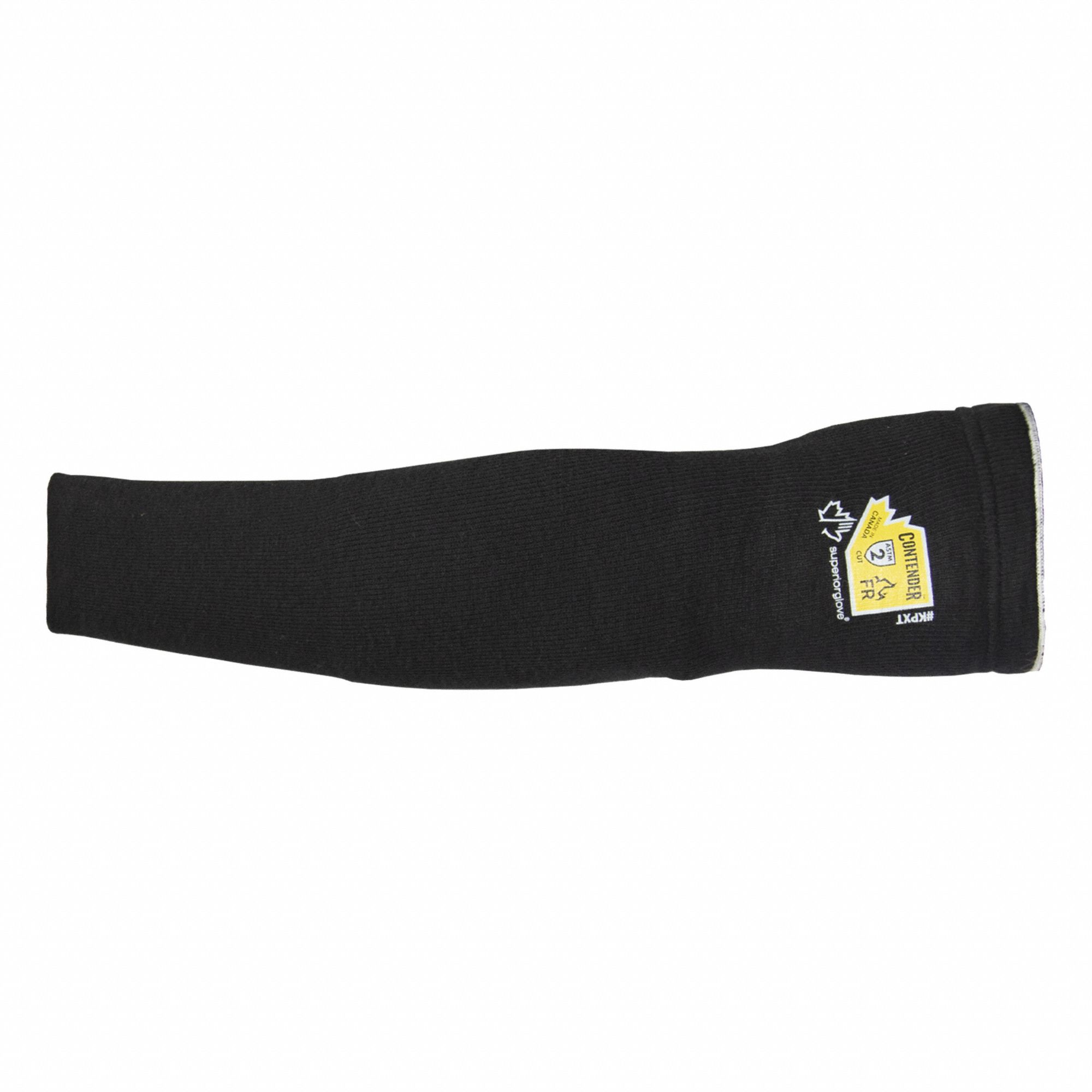 CONTENDER KPXT FLAME-RETARDANT, CUT-RESISTANT SLEEVE, BLK, UNIVERSAL, 18 IN, ANSI A2 CUT