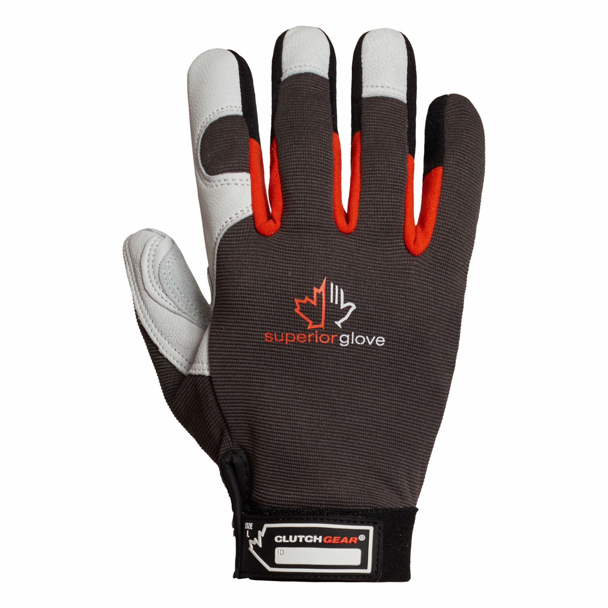 GANTS M&Eacute;CANICIEN, S/ DOUBLURE, TAILLE G, NOIR/ORANGE/BLANC, PVC/SPANDEX