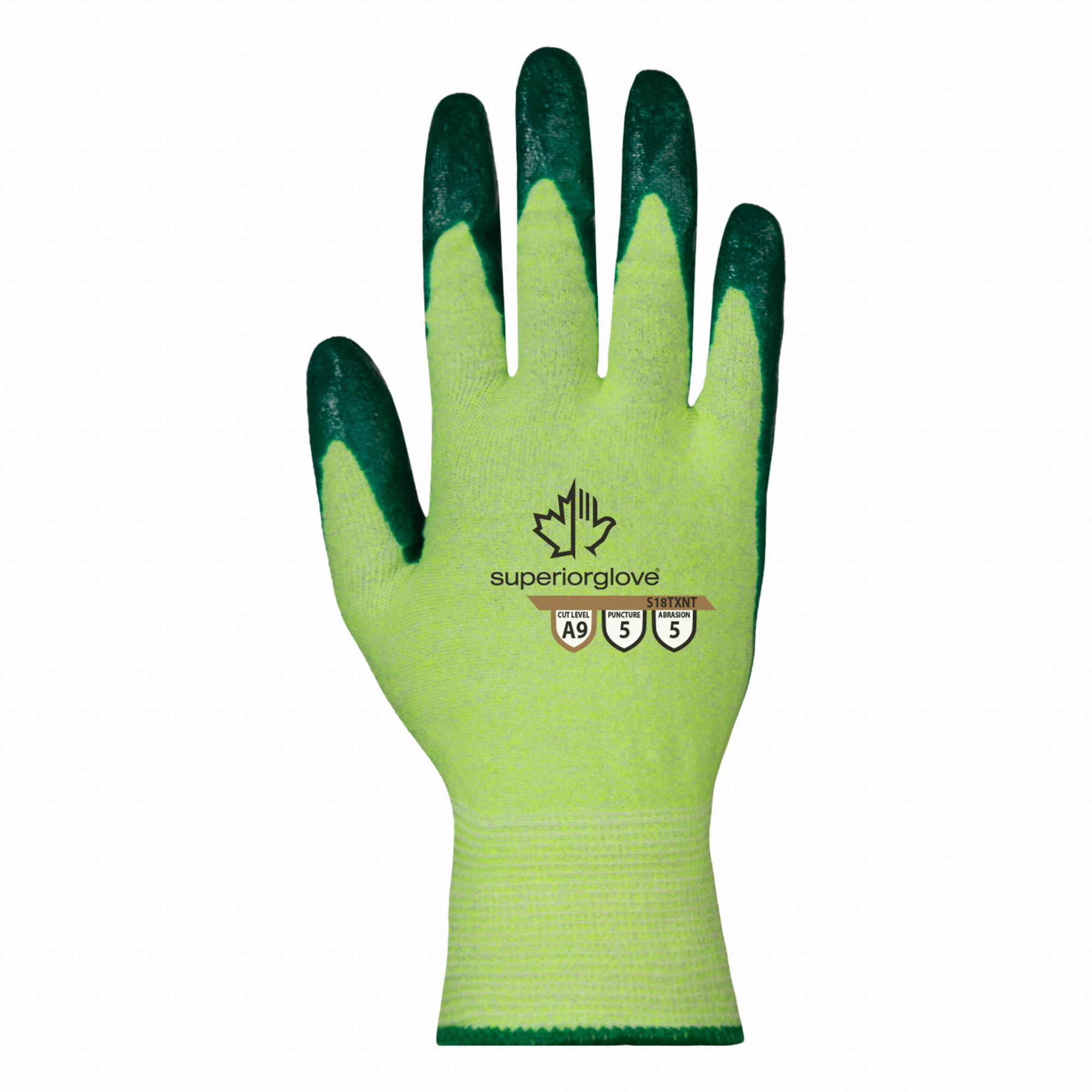 GLOVES,HI-VIZ,NITRILE PALM,SIZE 5,PR