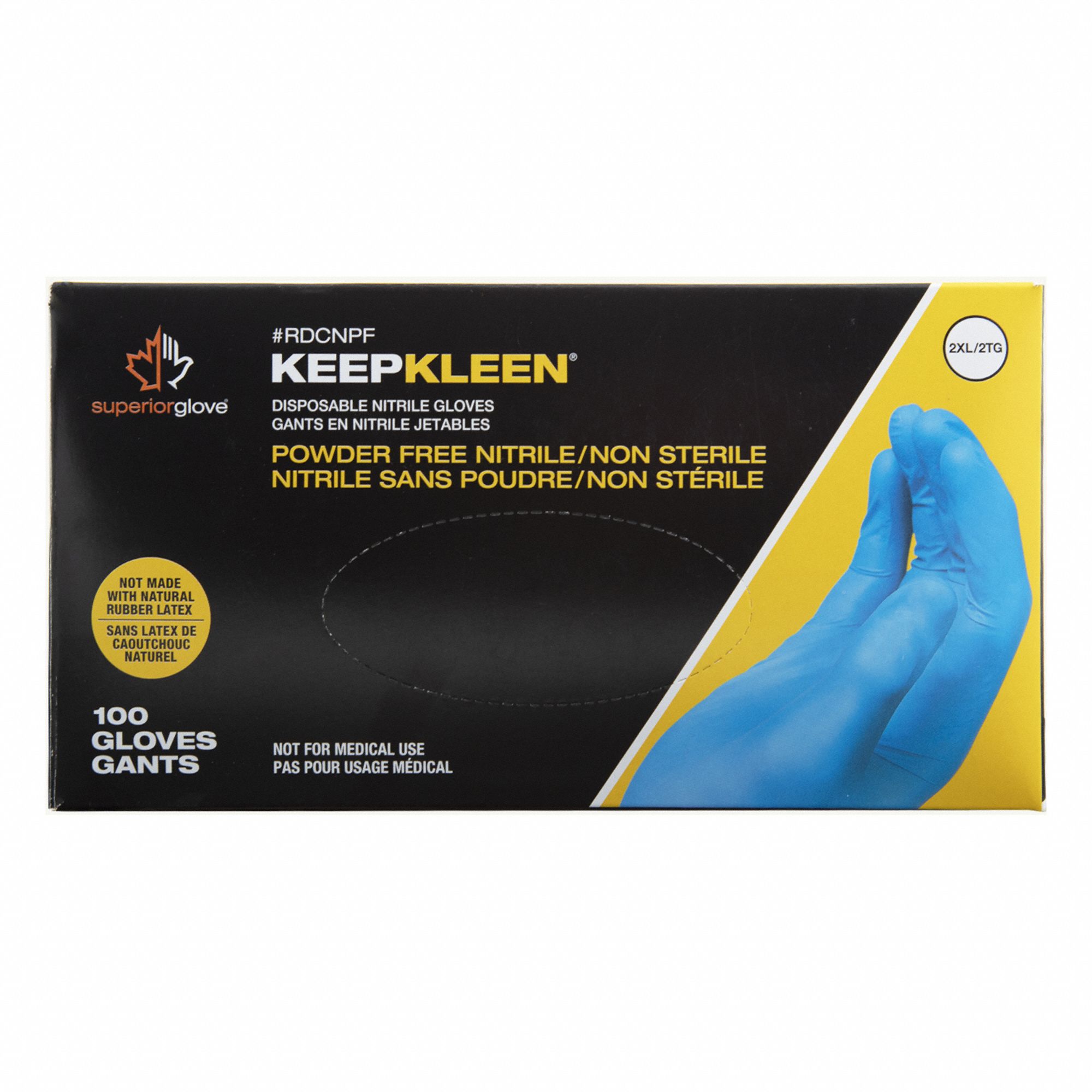 KEEPKLEEN RDCNPF DISPOSABLE GLOVES, BLUE, XL, NITRILE, CFIA