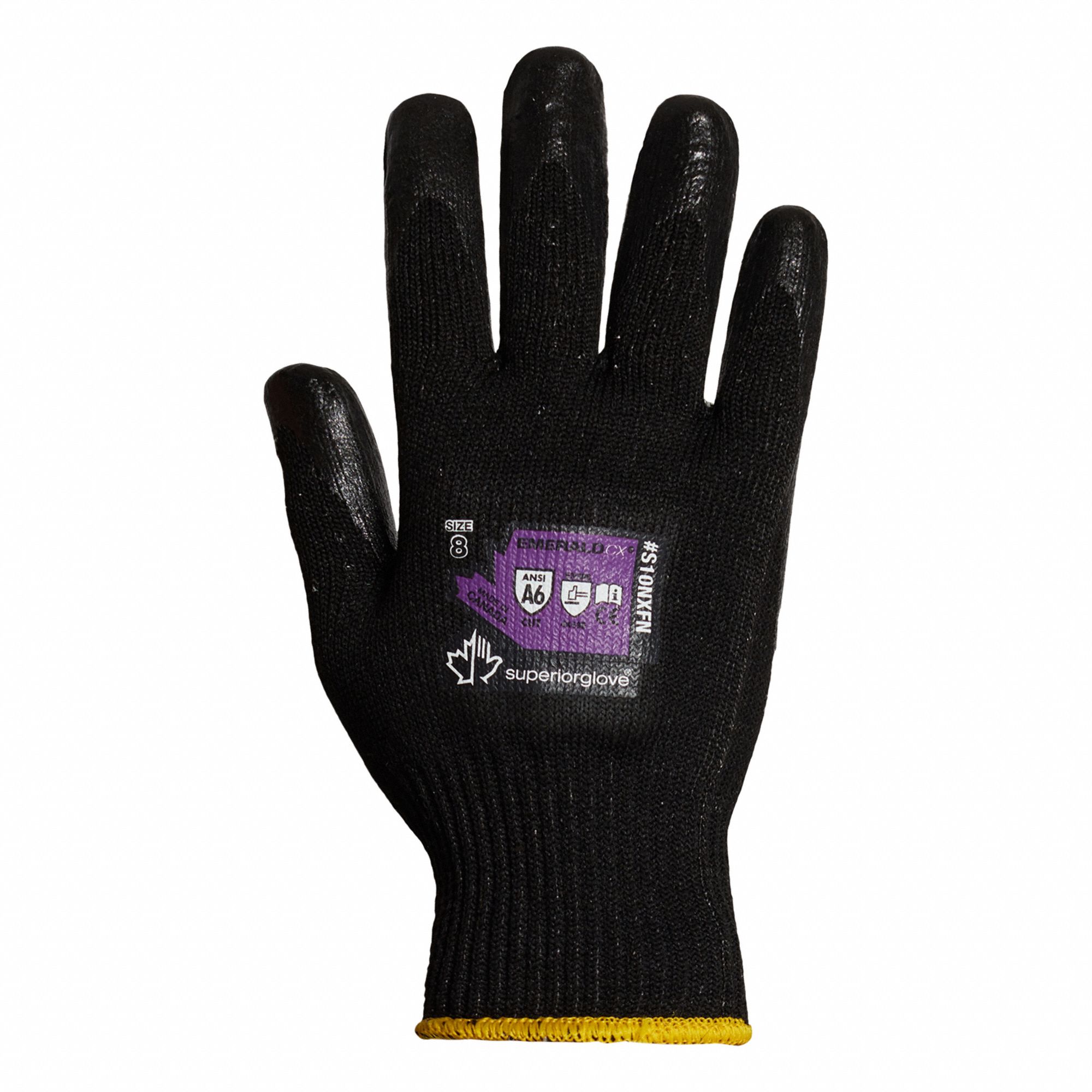 CUT-RESISTANT GLOVES, SZ XXS/5, CUT LEVEL A6, BLACK, NITRILE/REFORMULATED NITRILE