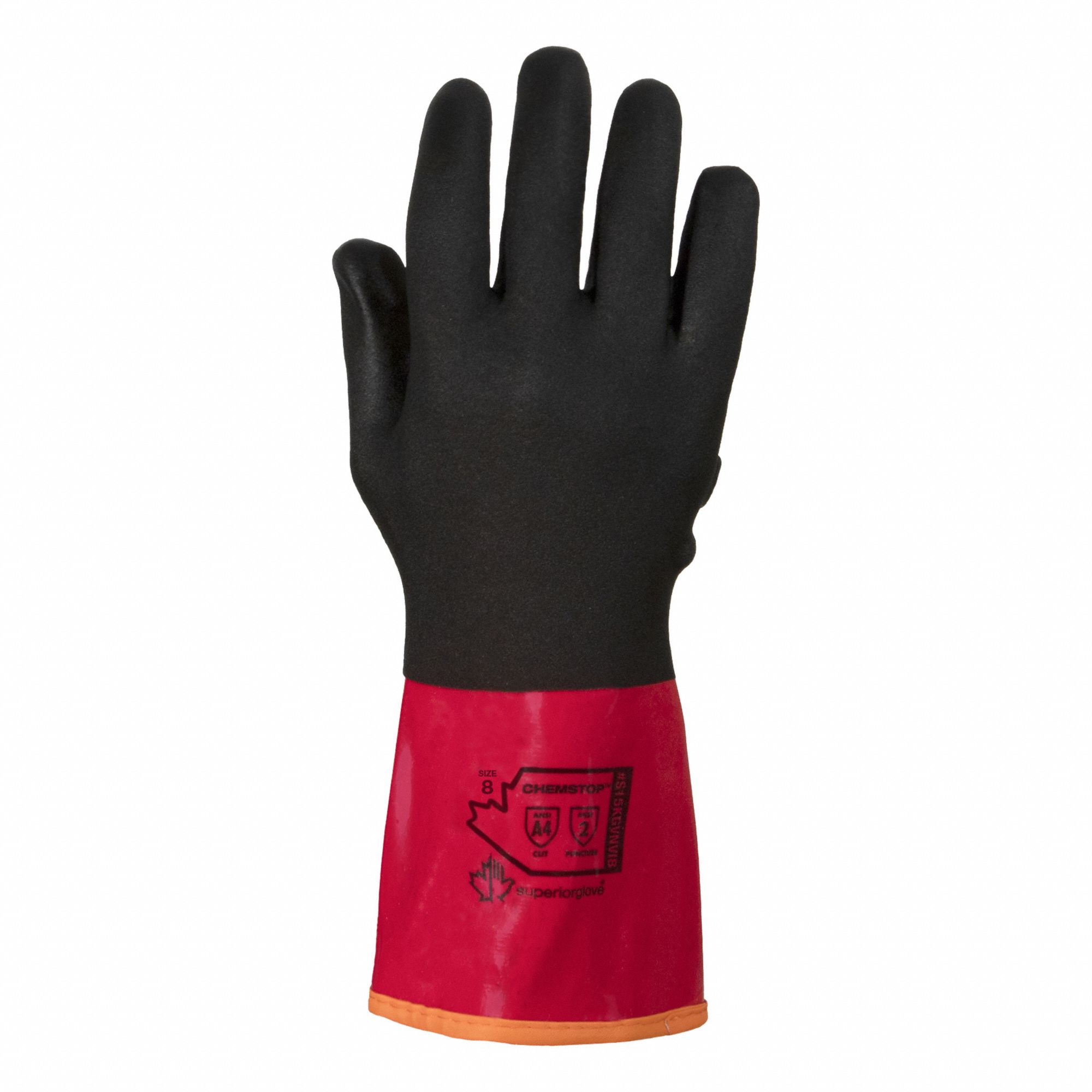 CHEMSTOP S15KGVNVIB GLOVES, BLK, 9, PVC, NITRILE, GAUNTLET CUFF, ANSI LEVEL 3 ABRASION, A5