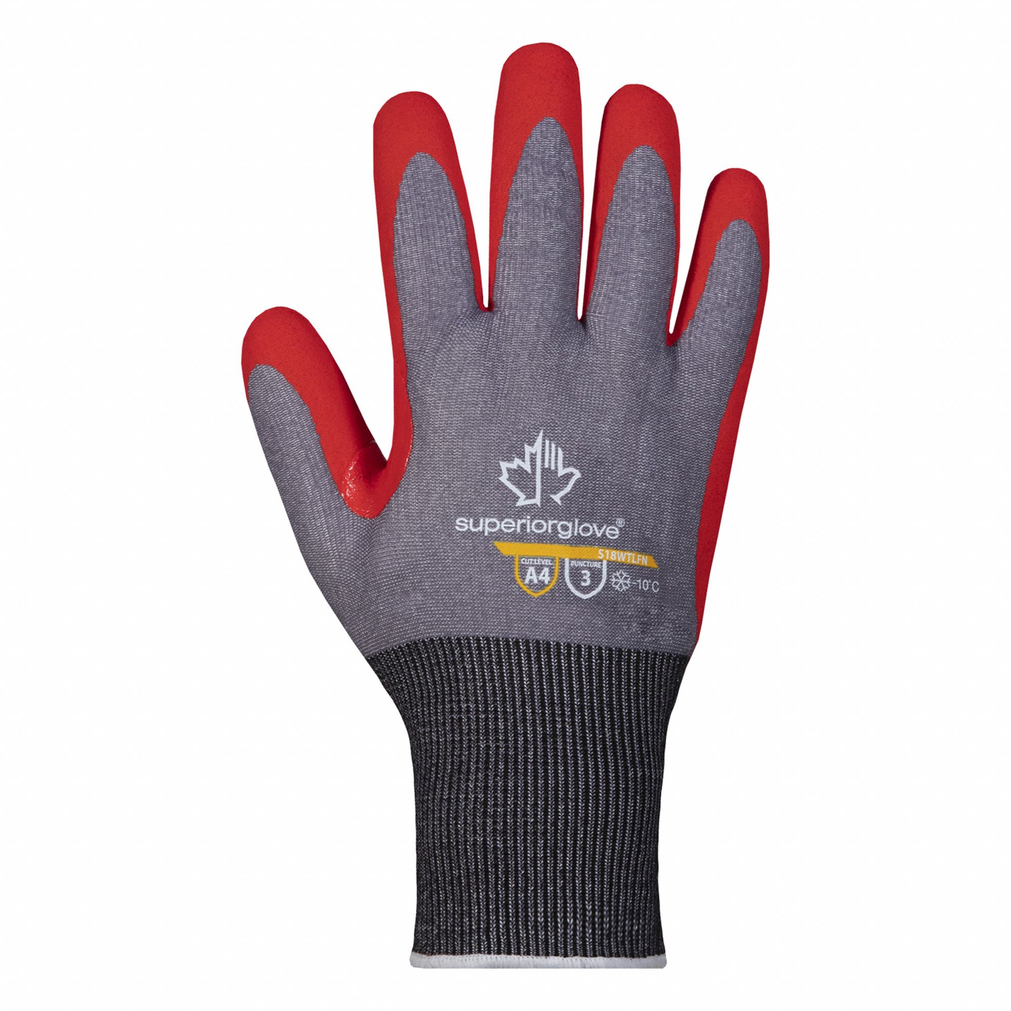 SUPERIOR GLOVE WATERPROOF CUT-RESISTANT GLOVES, XL, 18 GA, KNITTED CUFF -  Knit Cold-Condition Insulated Gloves - SUGS18WTLFN10