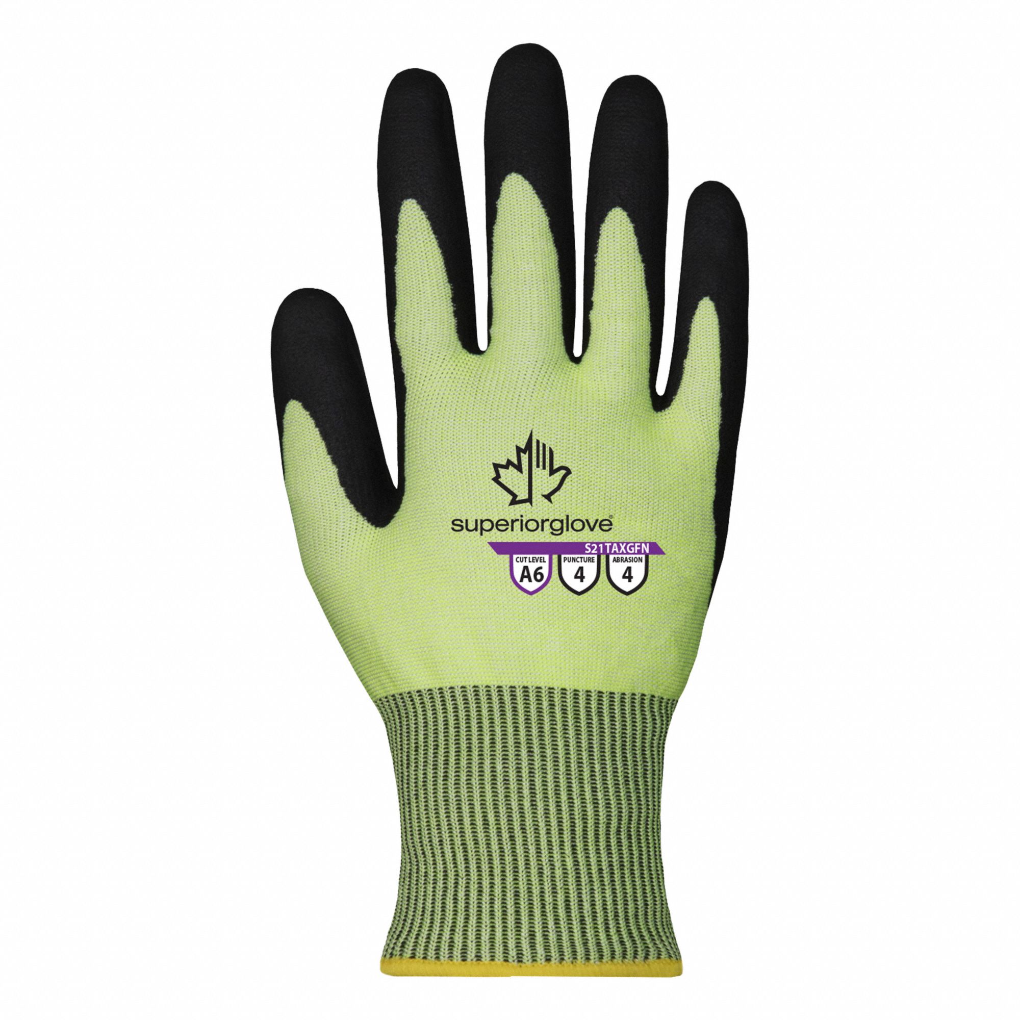 CUT-RESISTANT GLOVES,HI-VZ GREEN,SIZE 10