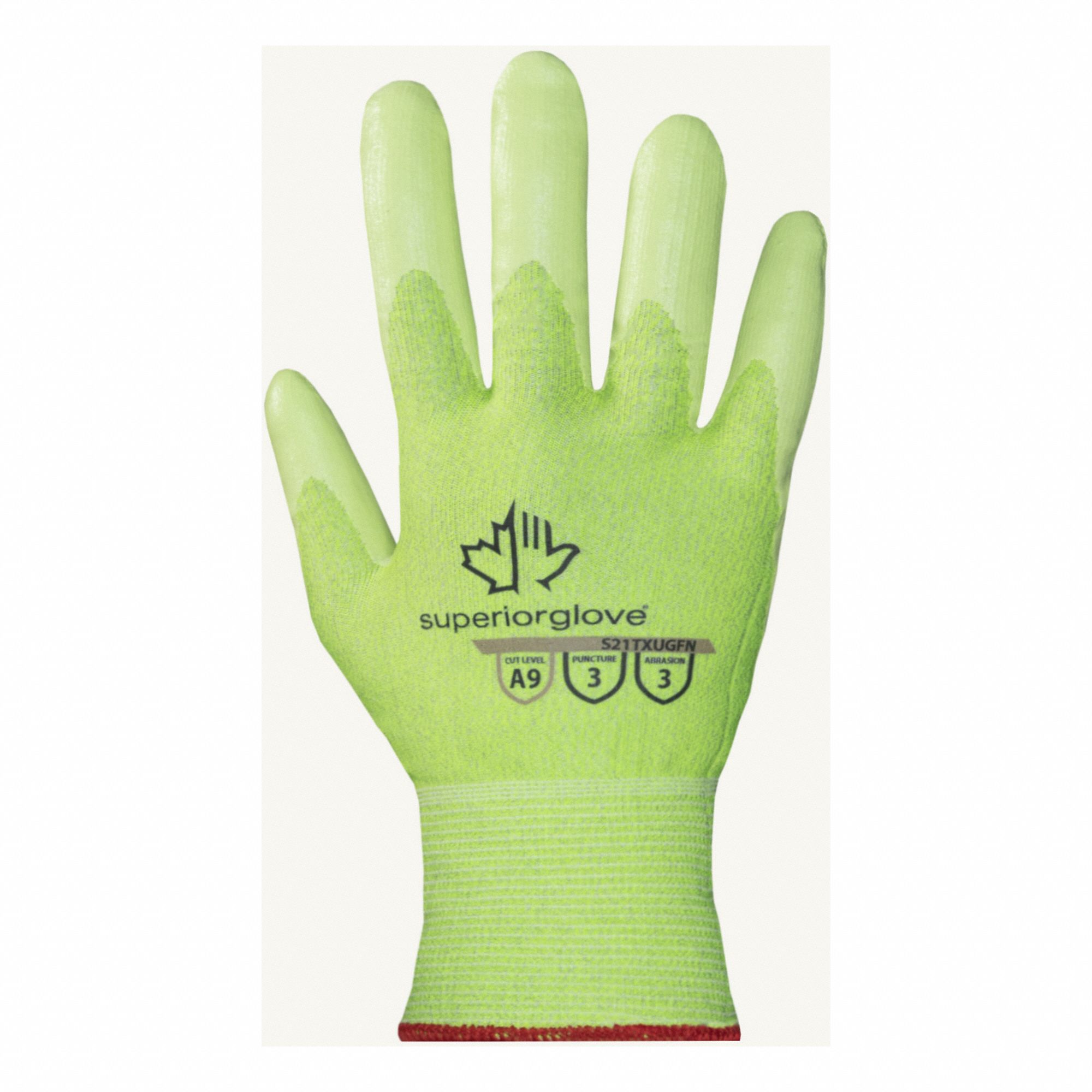 GANTS, RESIST.COUP., VRT, TAILLE 9 PO,PR
