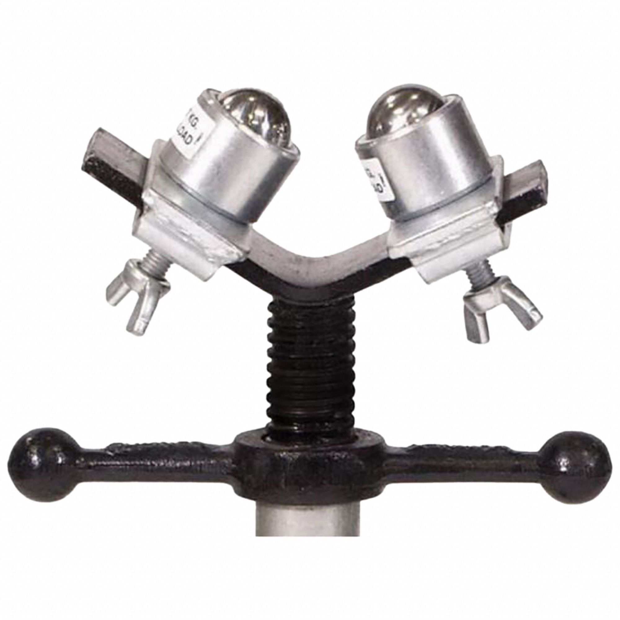 ROLLER HEAD WITH BALL TRANSFER HEAD, 1000 LB, ⅜ TO 12 IN DIA, FOR ROTATION OF PIPE