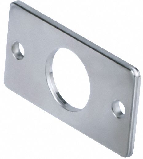 Flange Plate: Flange/Foot Mount Type, Fits 10 mm Bore Dia, Stainless Steel, CJ-F016SUS