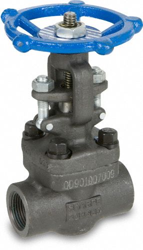 Gate Valve: 1 1/2 in, Forged Steel, Rising, Socket x FNPT, 1, 975 psi CWP, Wheel