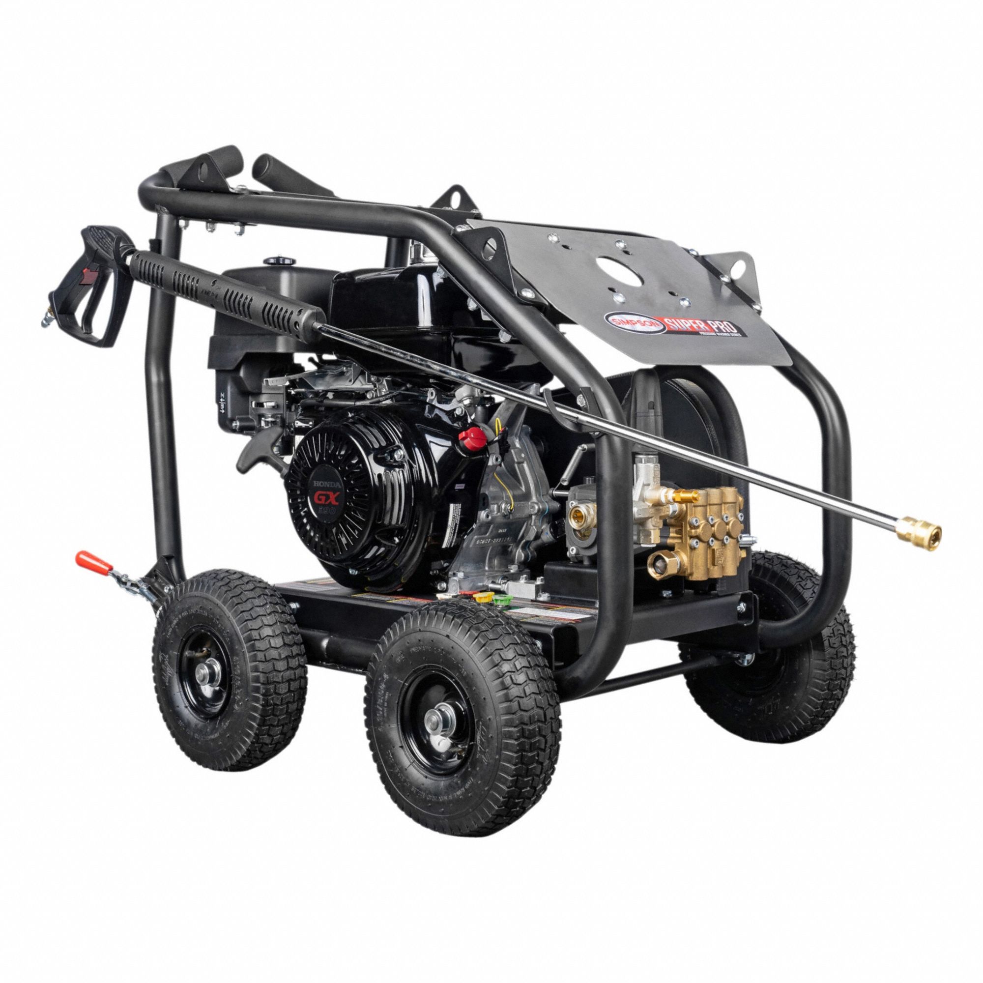 Gas-Powered Pressure Washer: Heavy Duty, Cart, 4, 200 psi, 4 gpm, Usable Per Week 120 hr