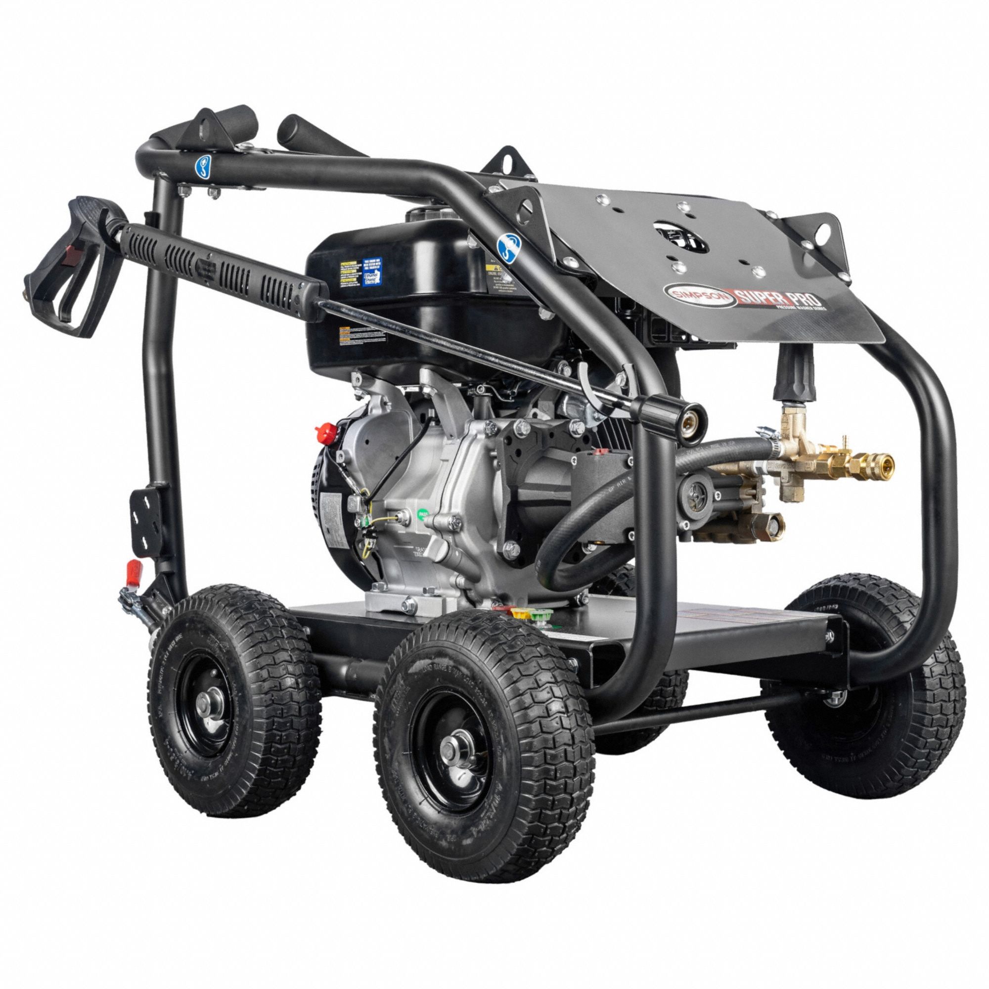 Gas-Powered Pressure Washer: Heavy Duty, Cart, 4, 400 psi, 4 gpm, 420 cc Engine Displacement