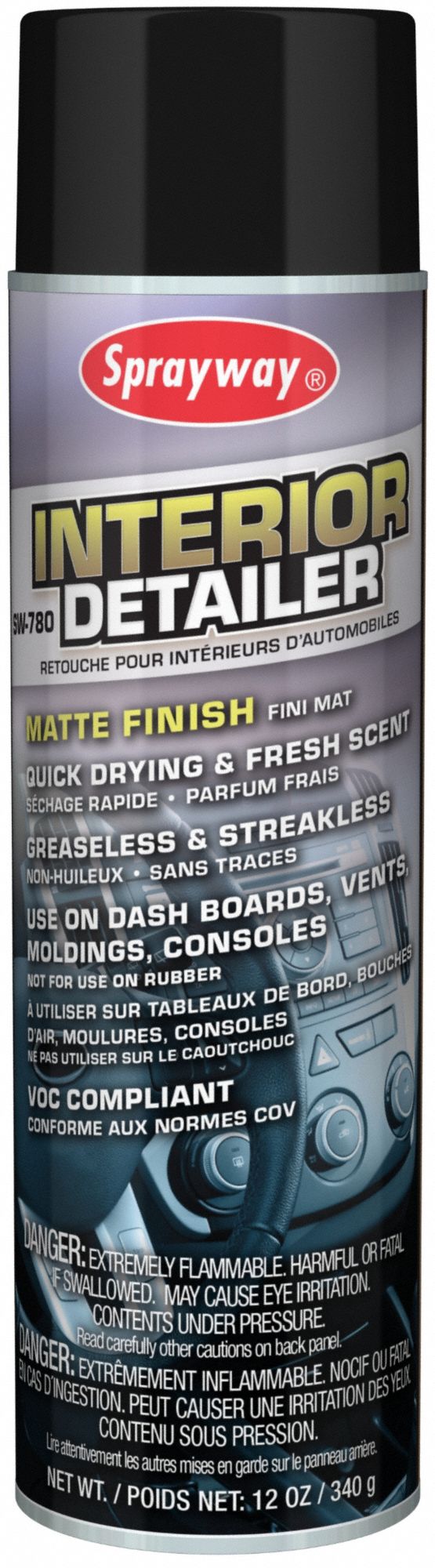 SPRAYWAY, Solvent, Liquid, Interior Detailer 45C013SW780 Grainger