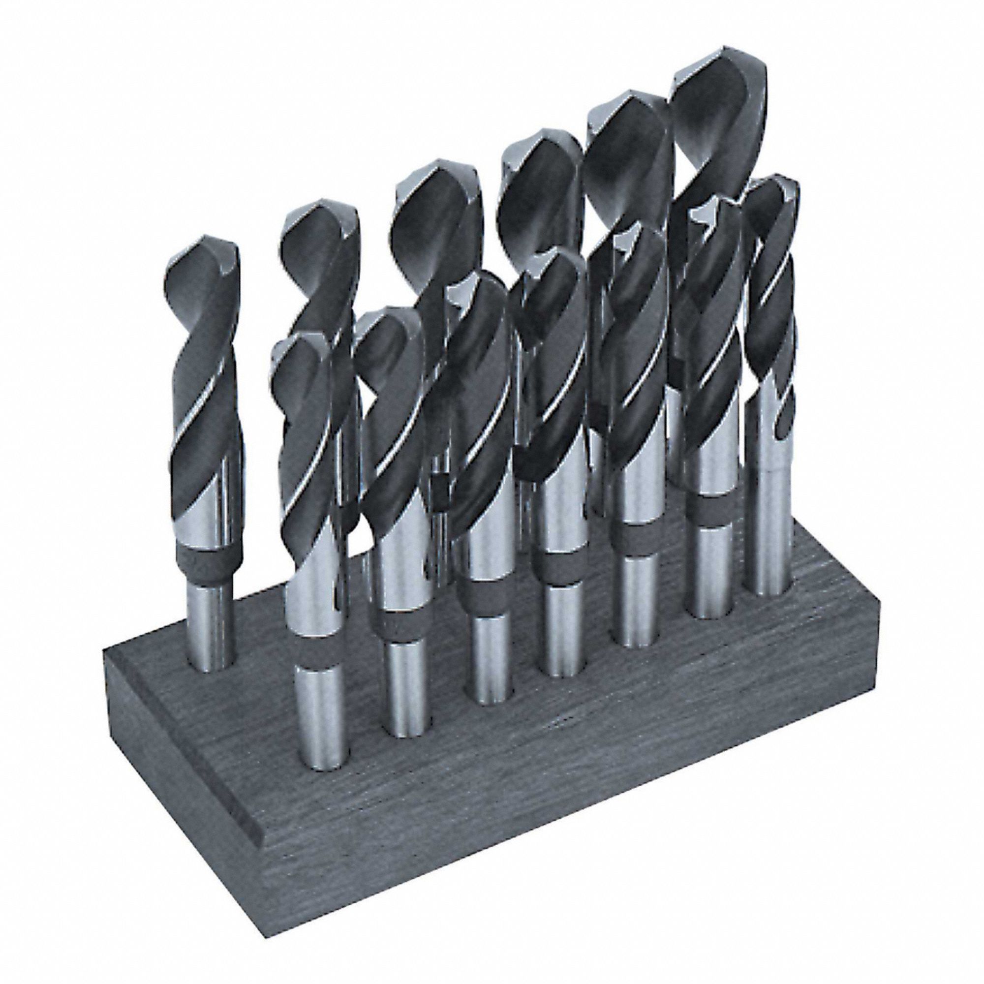 DRILL BIT SET, BLACK OXIDE, HIGH SPEED STEEL, 13 PC