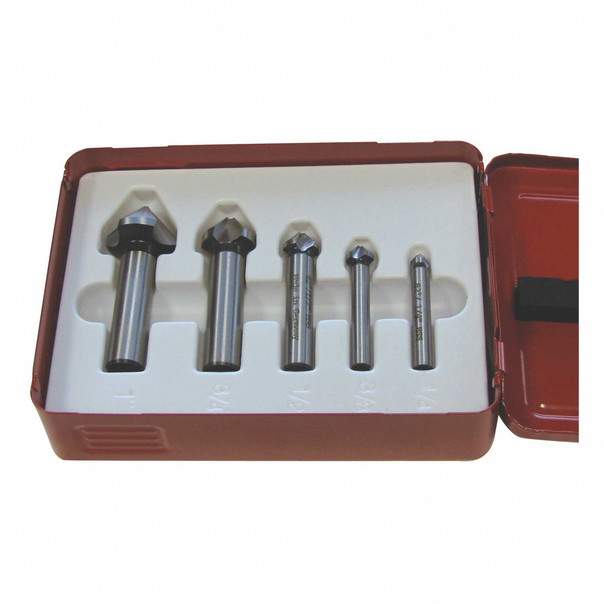 STM 1/4-1 82 DEGREE, 3-FLUTE5 PCS, HIGH SPEED STEEL - 5283