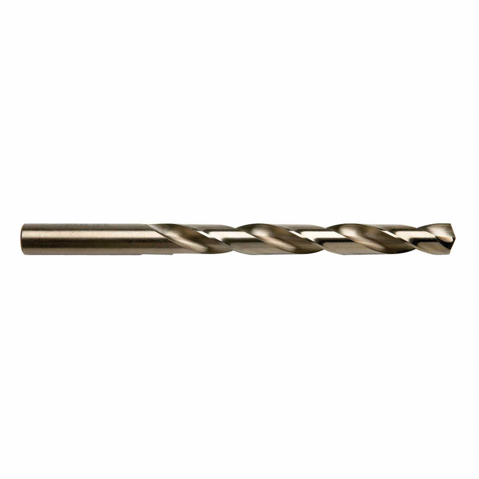 DRILL BIT, RIGHT HAND, GOLD FINISH, 19/64 IN, HIGH SPEED STEEL, 135 °