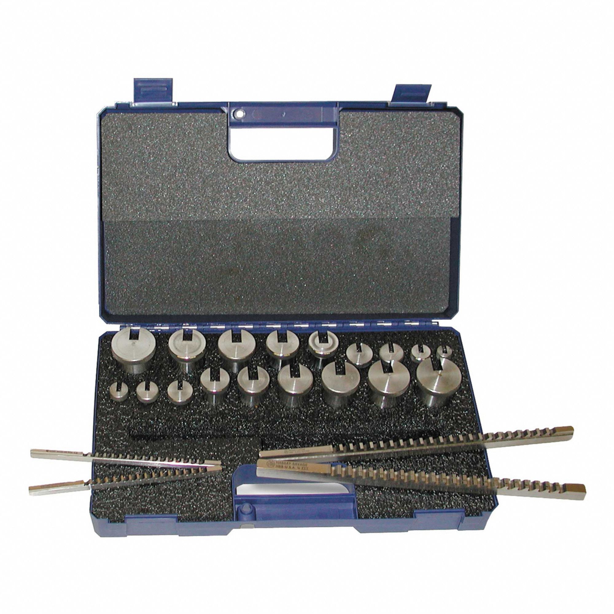 BROACH SET WITH COLLARED BUSHINGS, HIGH SPEED STEEL, FRACTIONAL INCH, C-2A , 12 PC