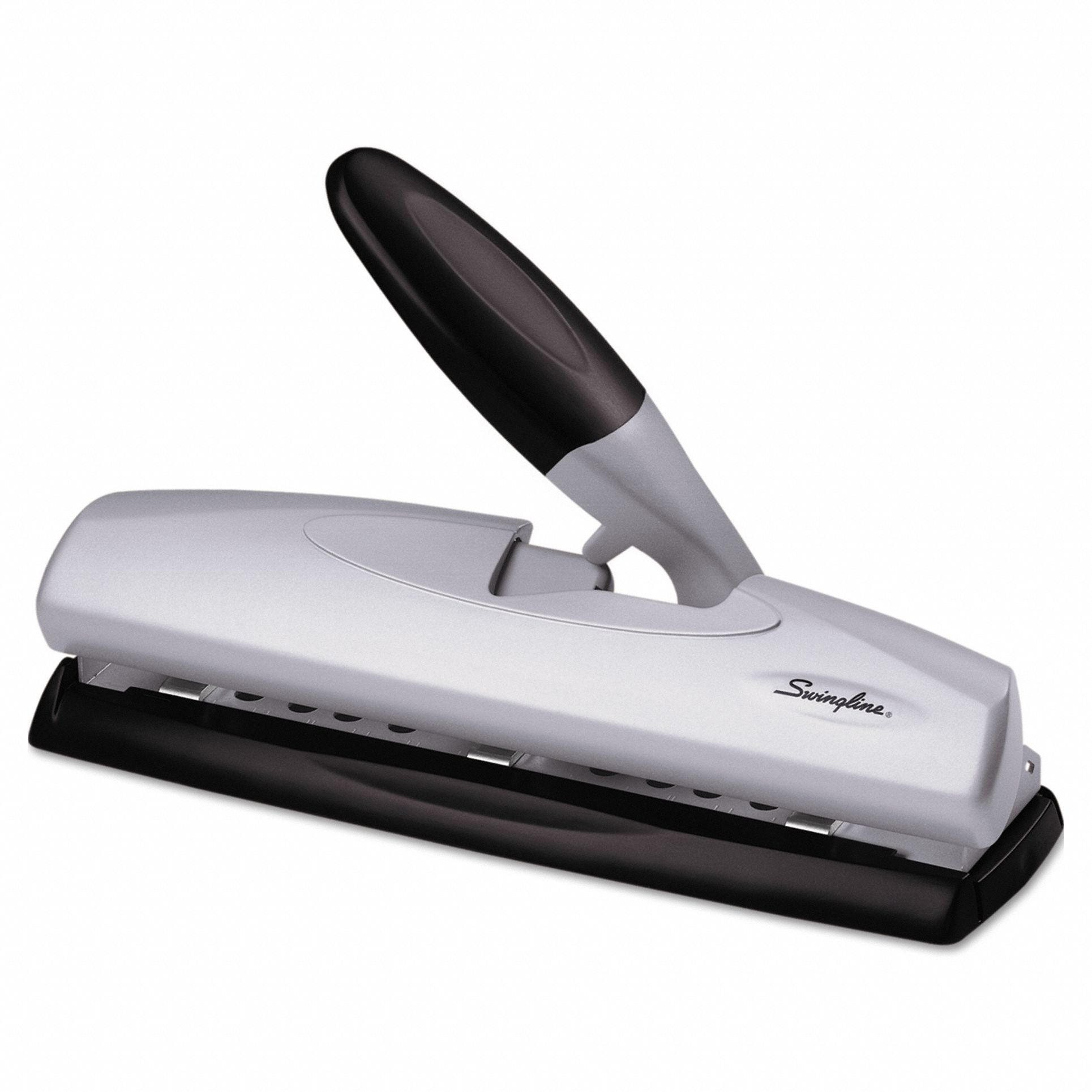 Manual Paper Hole Punch: 20 Sheet Capacity, 2_3 Holes Punched, Hole Dia 9/32 in, Metal