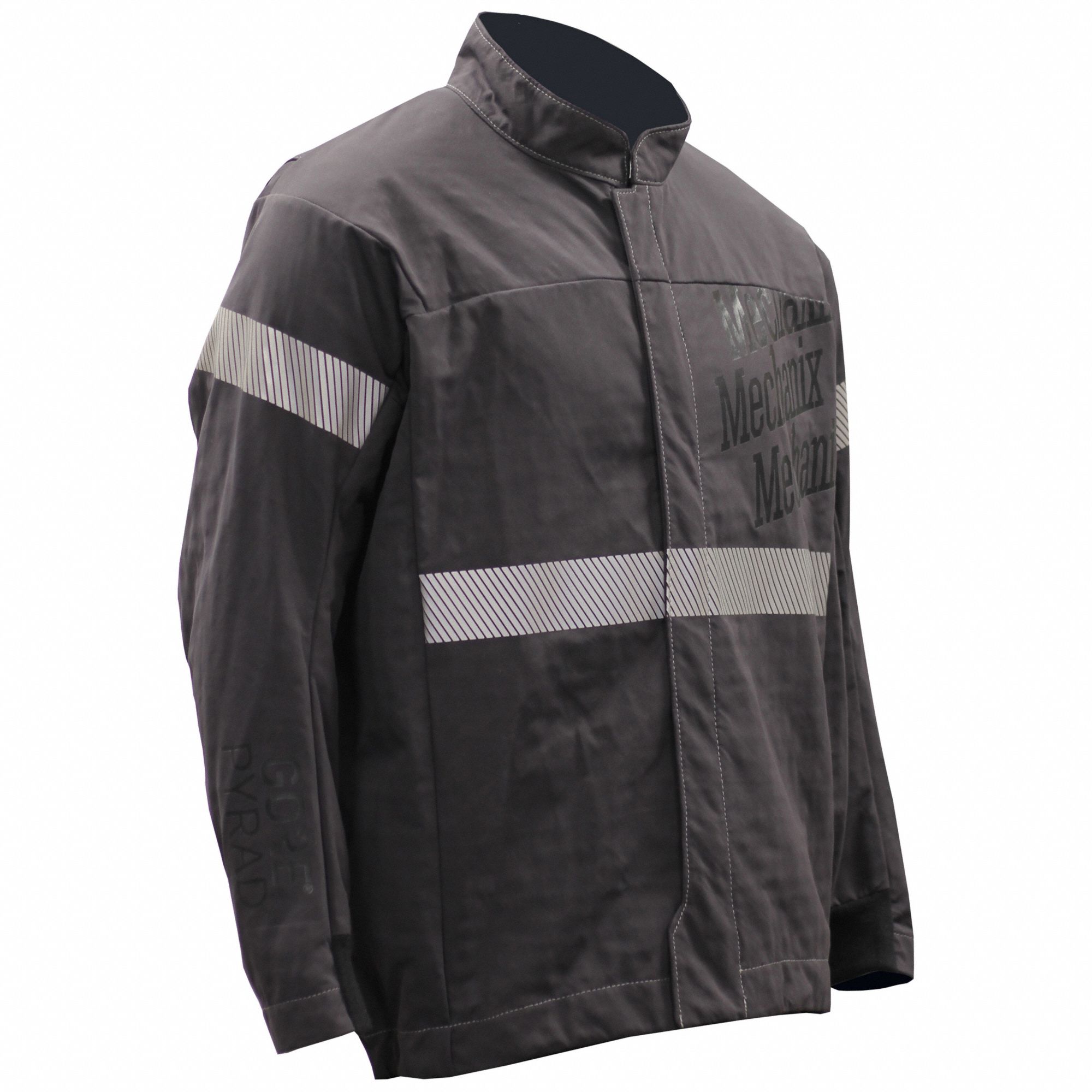 Jacket: 4 PPE CAT, 40 cal/sq cm ATPV, Unisex, 2XL, Regular, Pyrad, Gray, Zipper