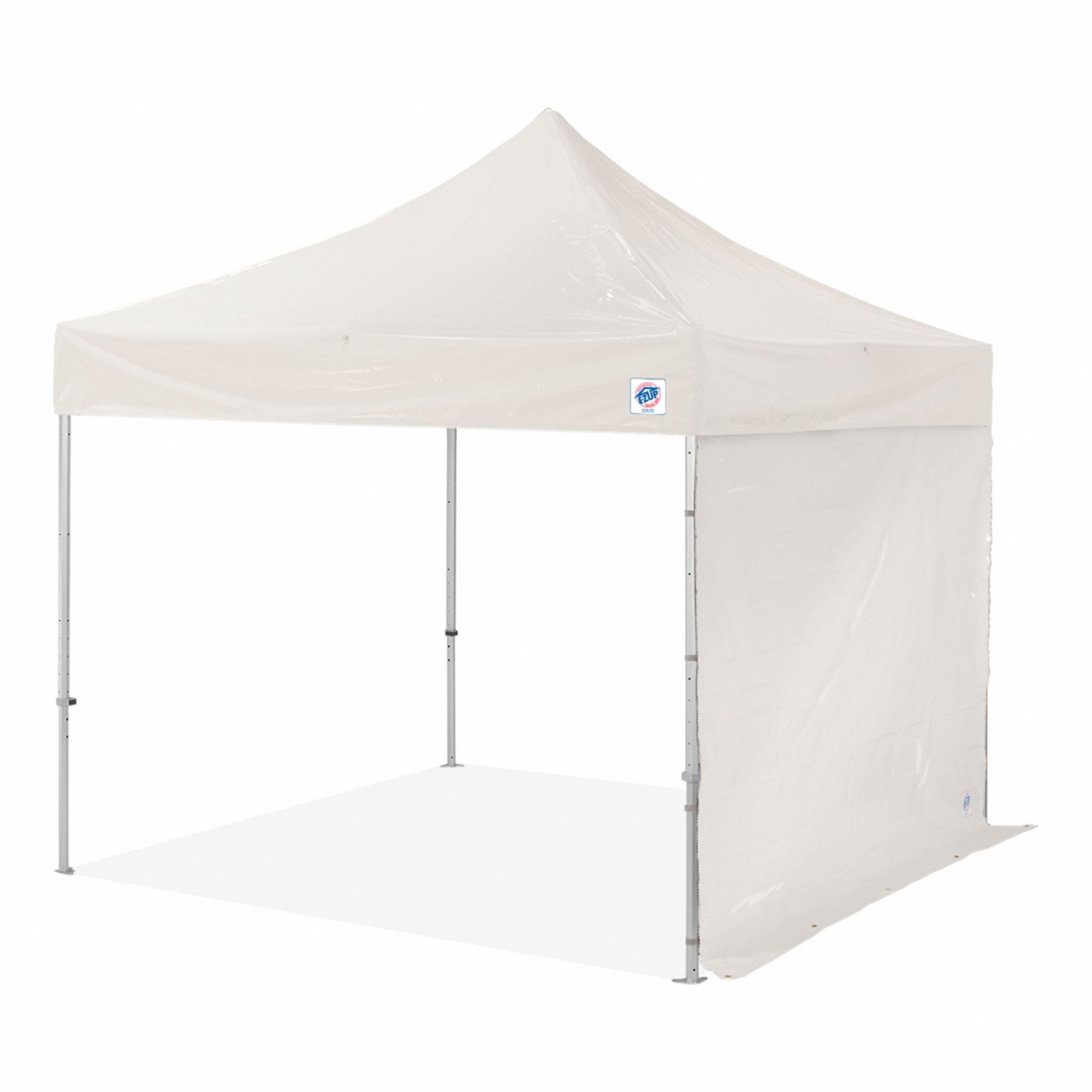 Sidewall: White, Sidewall with Ground Flap, Vinyl, 120 in Overall Wd, 120 in Overall Ht