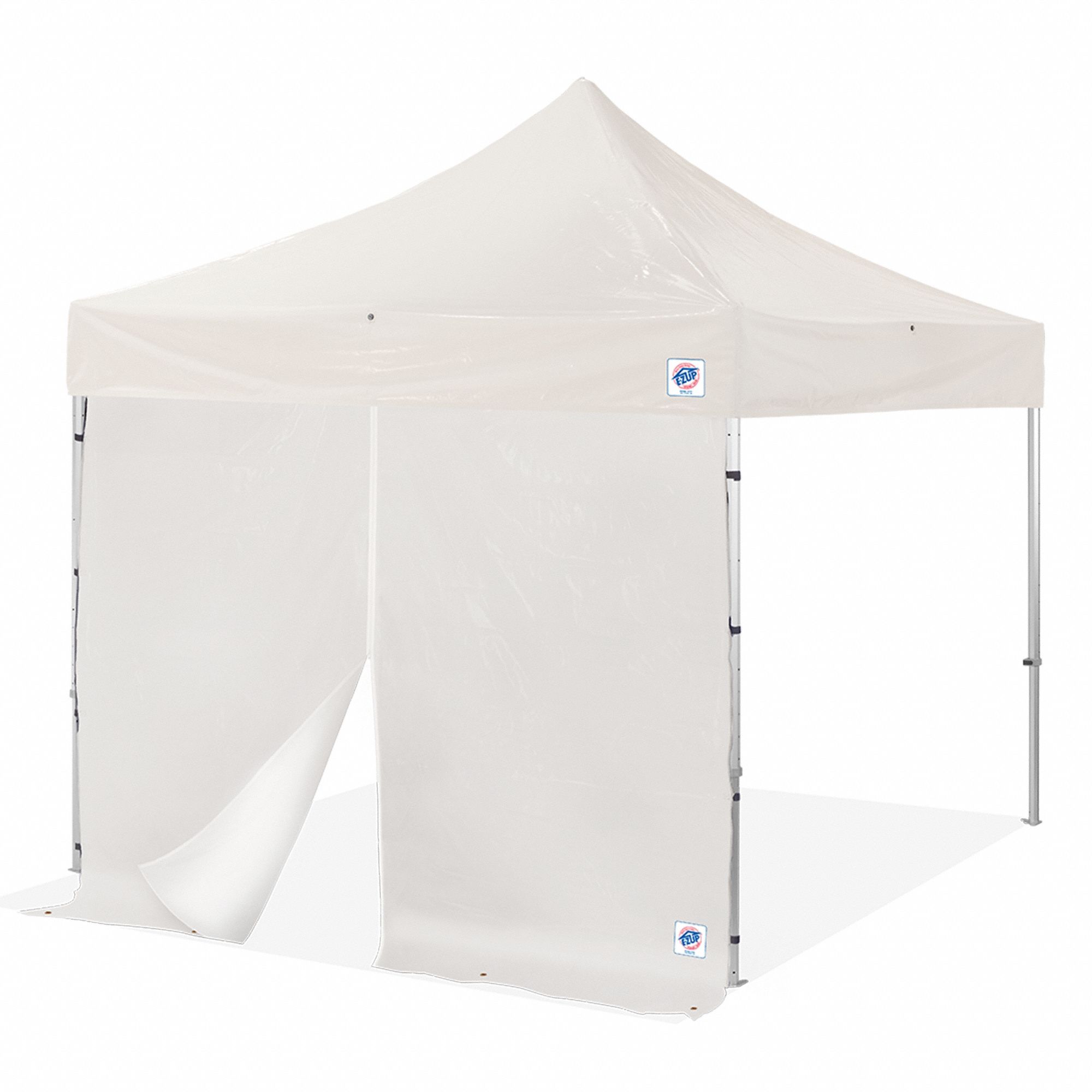 Sidewall: White, Cover Bag/Truss Clips, Vinyl, 120 in Overall Wd, 120 in Overall Ht